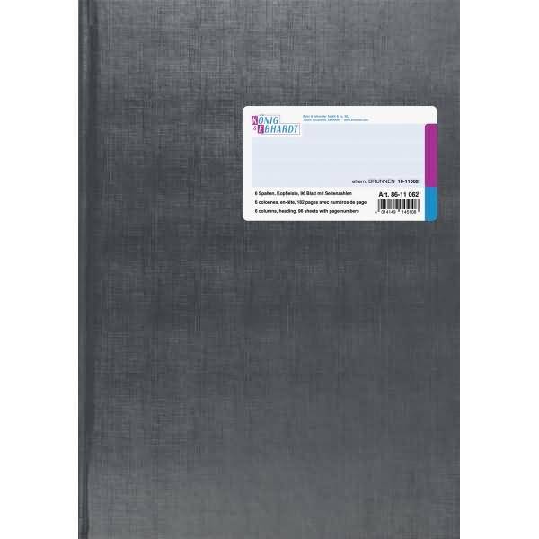 Spaltenbuch A4 mit Kopfleiste 6 Spalten 96 Blatt hellblau