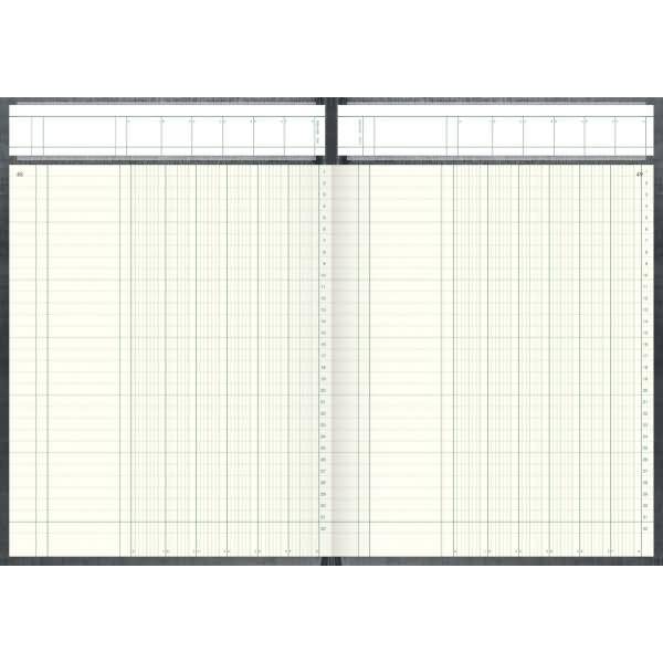 Spaltenbuch A4 mit Kopfleiste 6 Spalten 96 Blatt hellblau