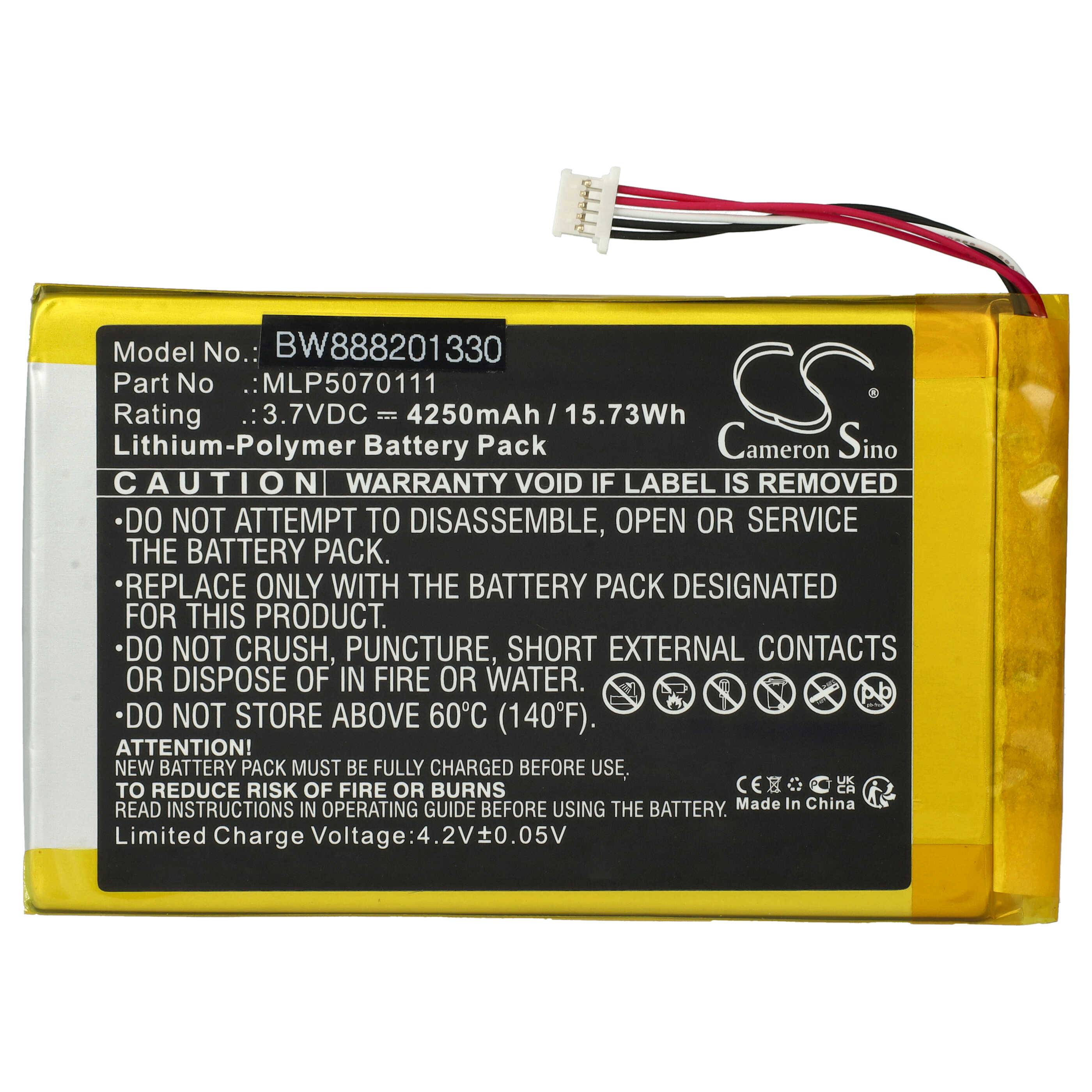 vhbw Akku Ersatz für Autel MLP5070111 | für KFZ-Diagnosegerät (4250 mAh, 3,7 V, Li-Polymer)