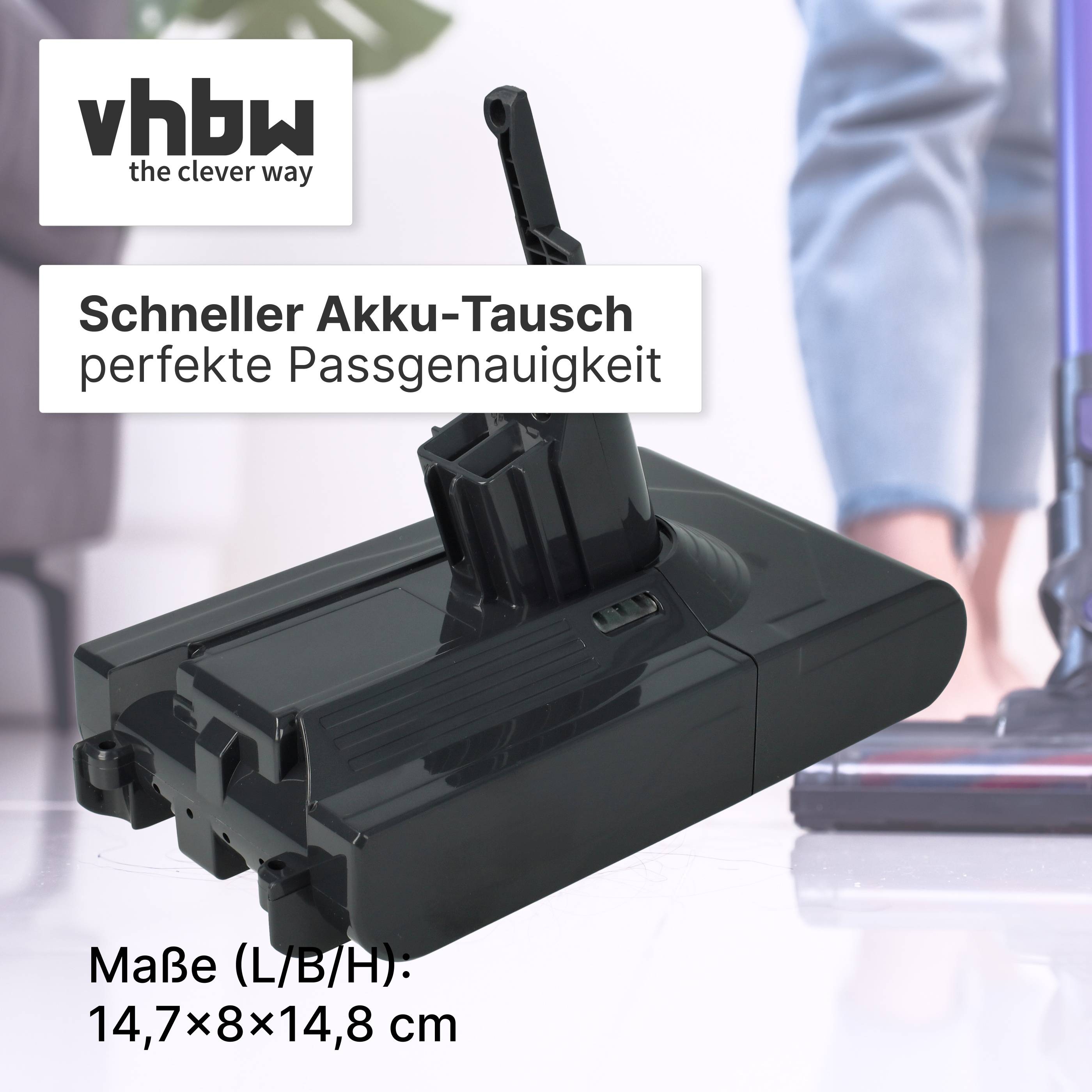 vhbw Akku Ersatz für Dyson PM8-US-HFB1497A | PU2-JP-HFA4456A für Staubsauger Grau (4000 mAh, 21,6 V, Li-Ion)