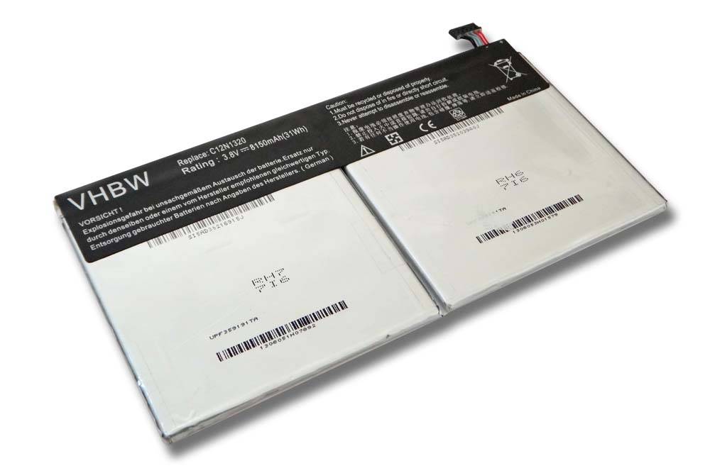 vhbw Akku kompatibel mit Asus Transformer Book T101TA Tablet Pad (8150 mAh, 3,8 V, Li-Polymer)