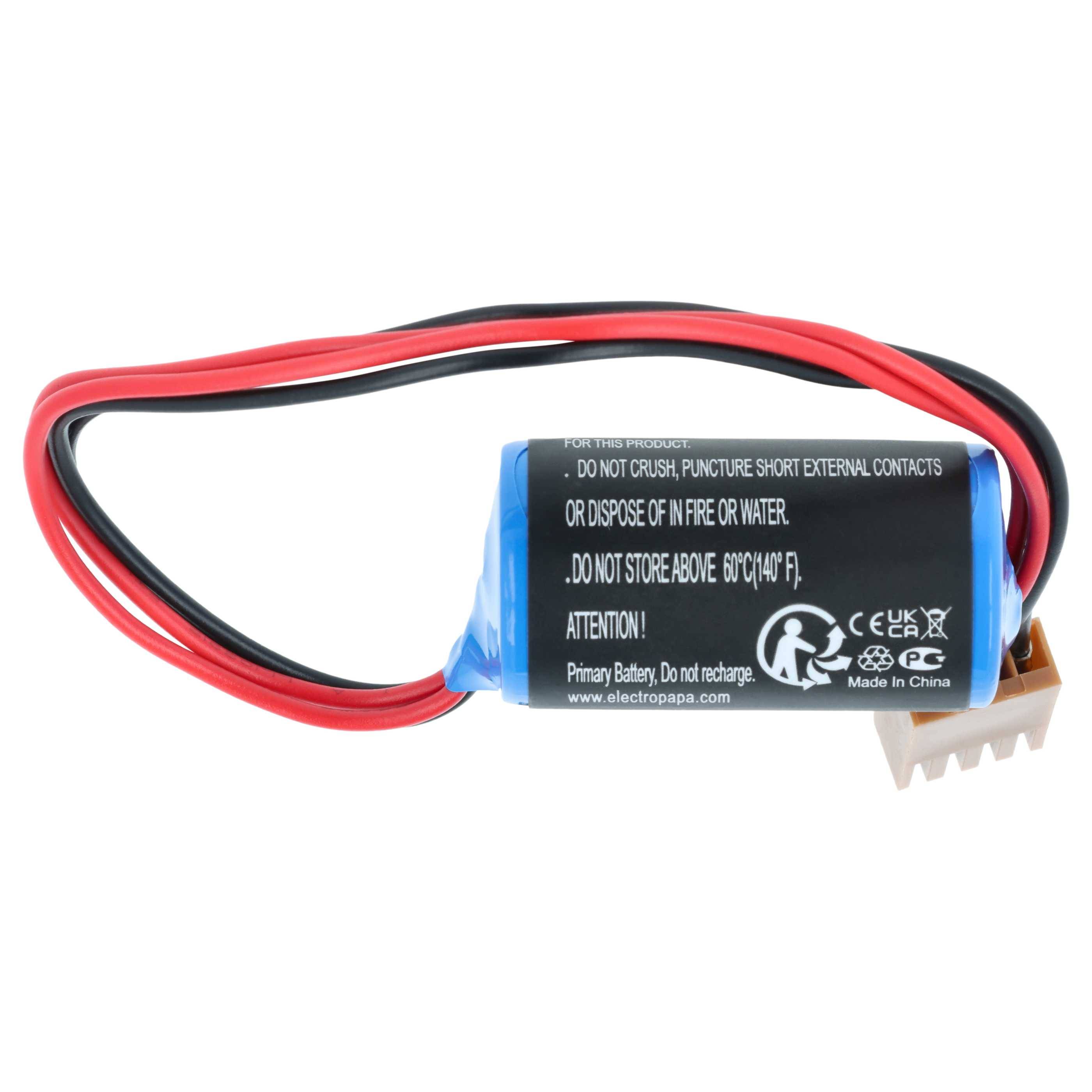 vhbw 2x Batterie kompatibel mit Omron C60P, C60K, CQM1, C60PF, CV1M, CV1000, CV500 PLC Programmable Logic Controller (1700 mAh, 3,6 V, Li-SOCl2)