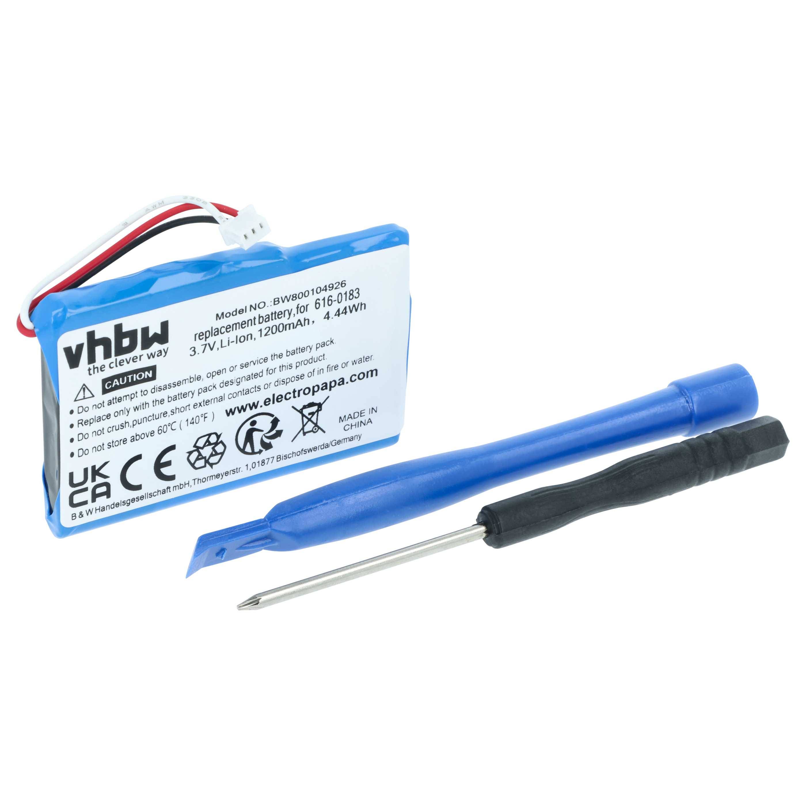 vhbw Akku kompatibel mit Apple iPod Photo 30GB M9829LL/A, 30GB M9829TA/A MP3-Player Musik Player (1200 mAh, 3,7 V, Li-Ion)