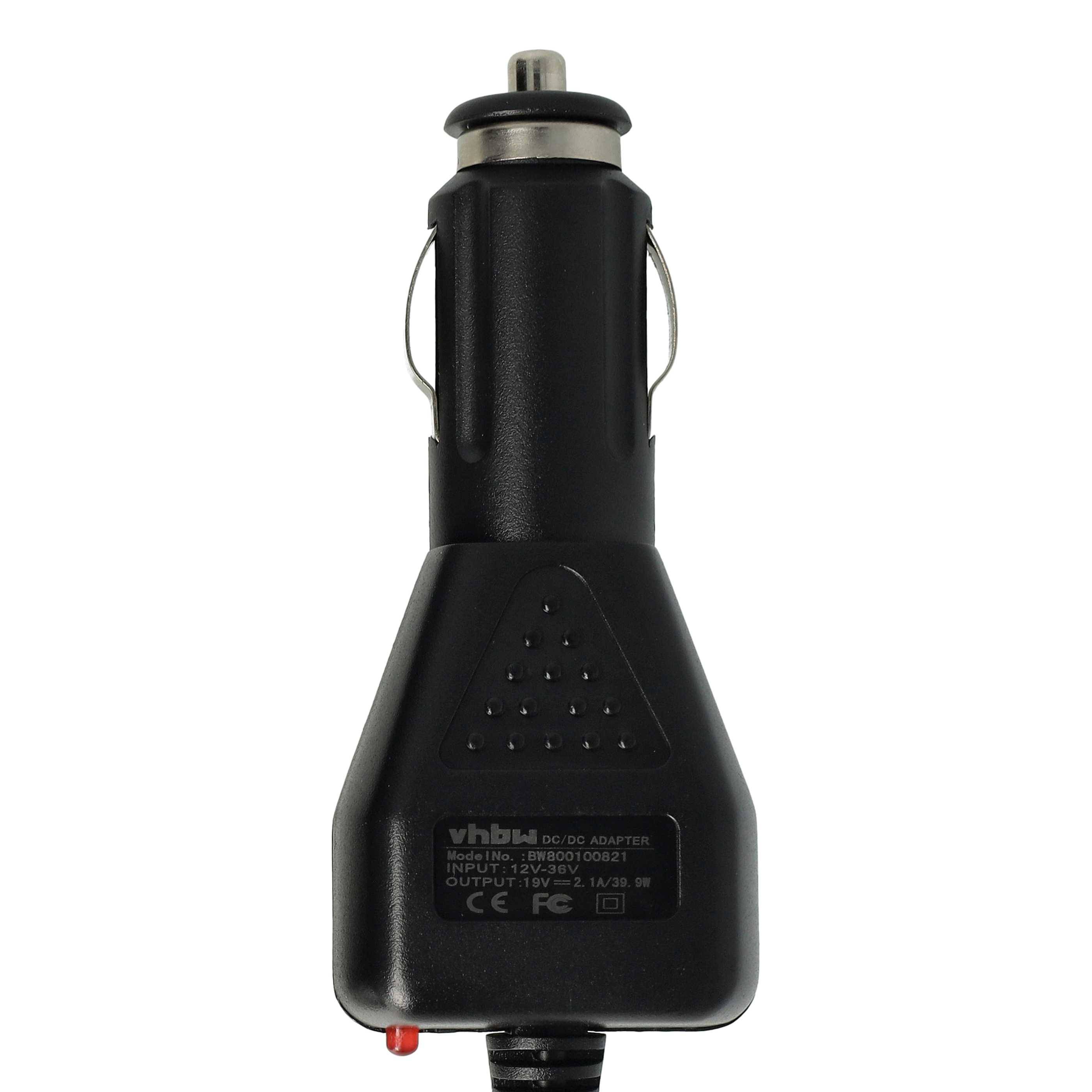 vhbw KFZ-Ladekabel kompatibel mit Samsung R580, R610, R540, R560, R55, R65, R590, R620 Notebook - 12V Ladegerät Schwarz 2,1 A