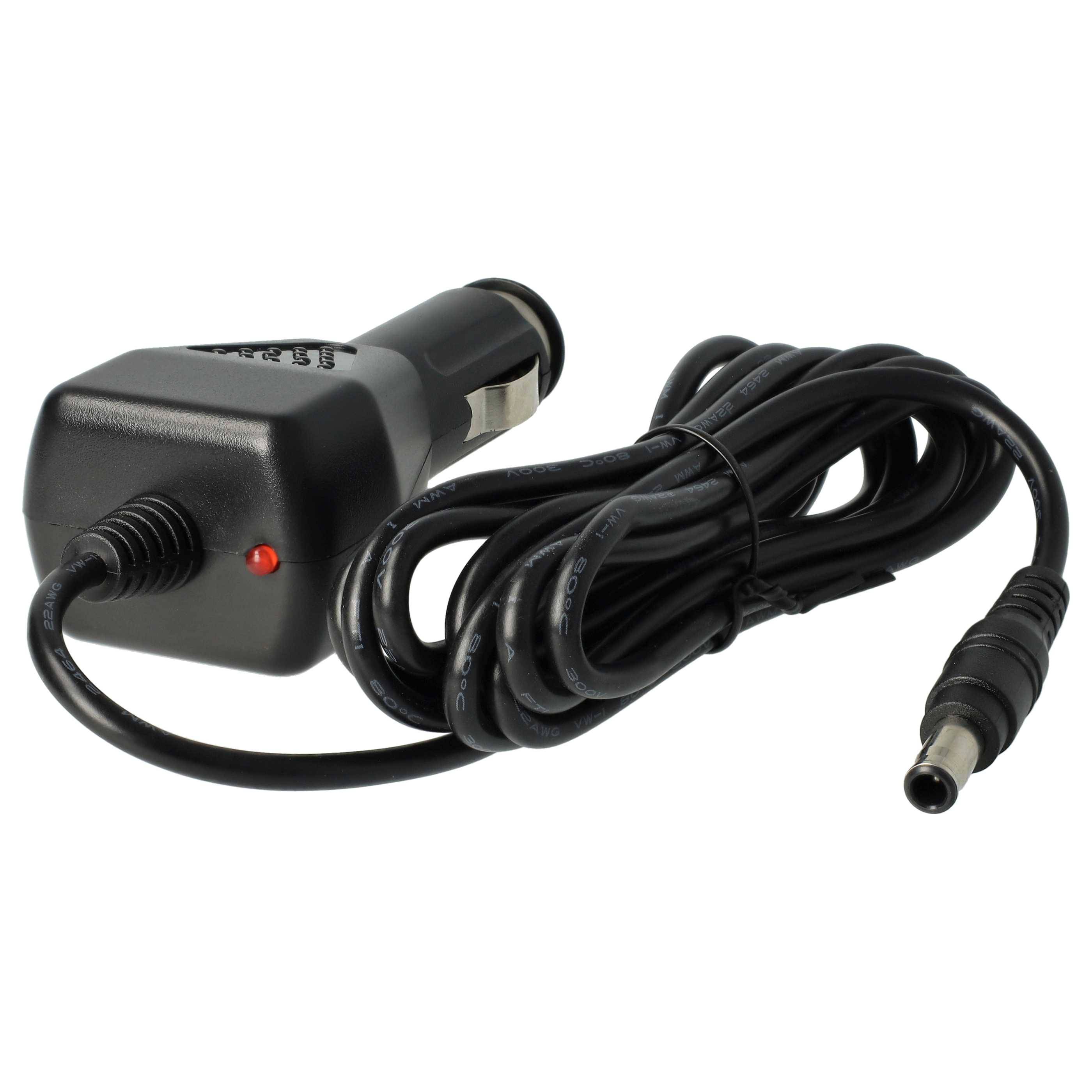 vhbw KFZ-Ladekabel kompatibel mit Samsung RF510 S02, RF510 S07, RF510 S01, RF510 S08 Notebook - 12V Ladegerät Schwarz 2,1 A