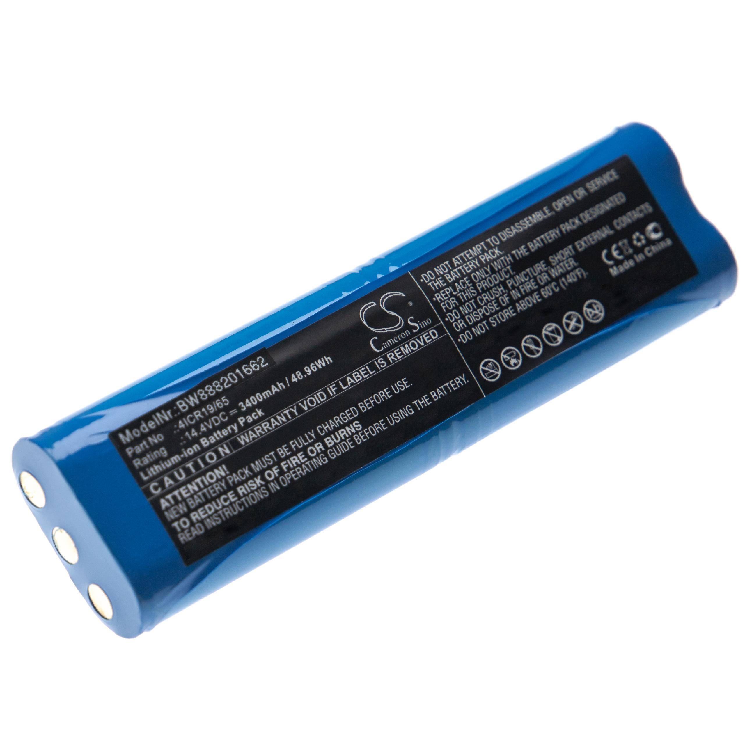 Eine blaue zylindrische Batterie mit der Modellnummer „BW98801682