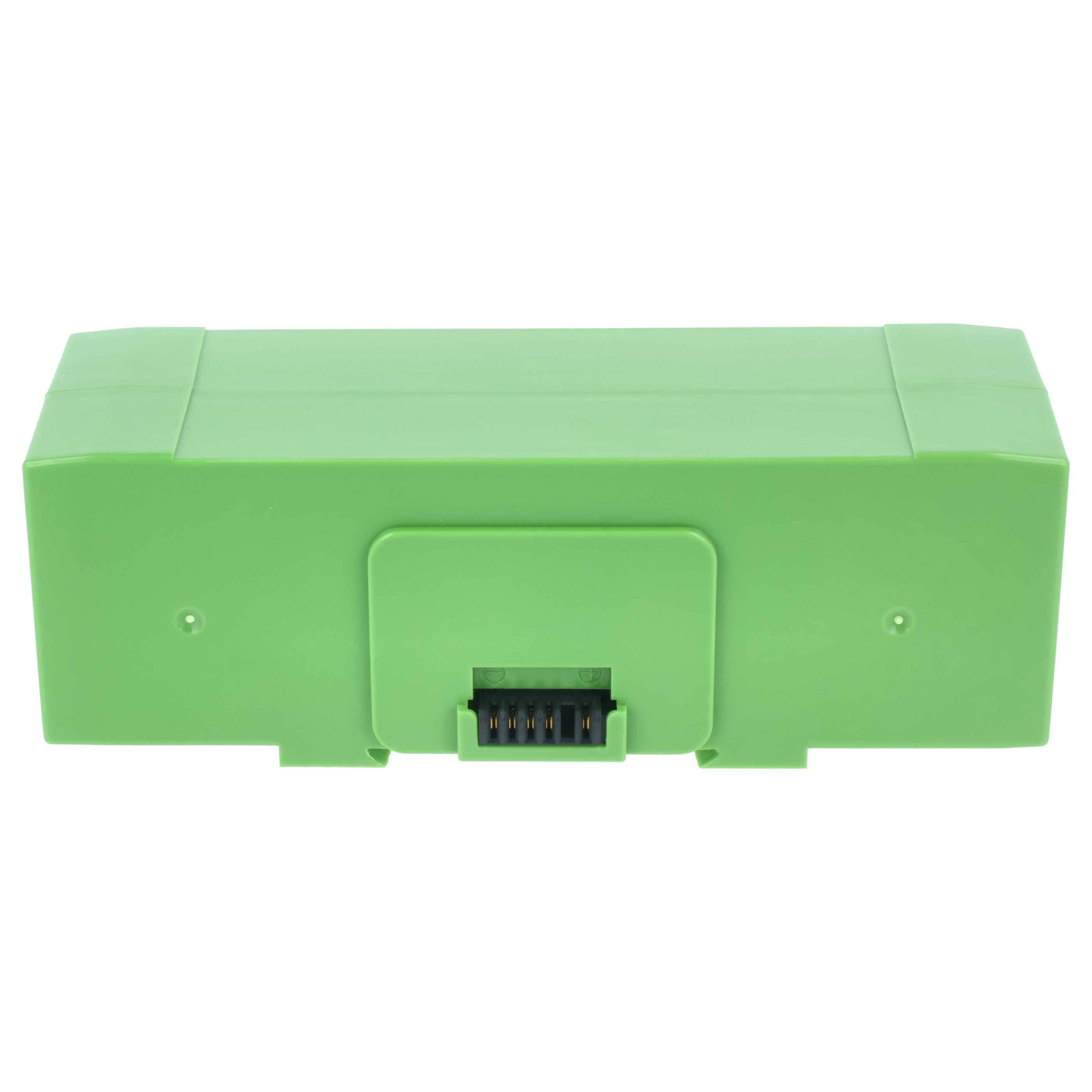 Ein grünes elektronisches Gerät mit einem kleinen schwarzen Anschlussport in der unteren Mitte, von vorne betrachtet.