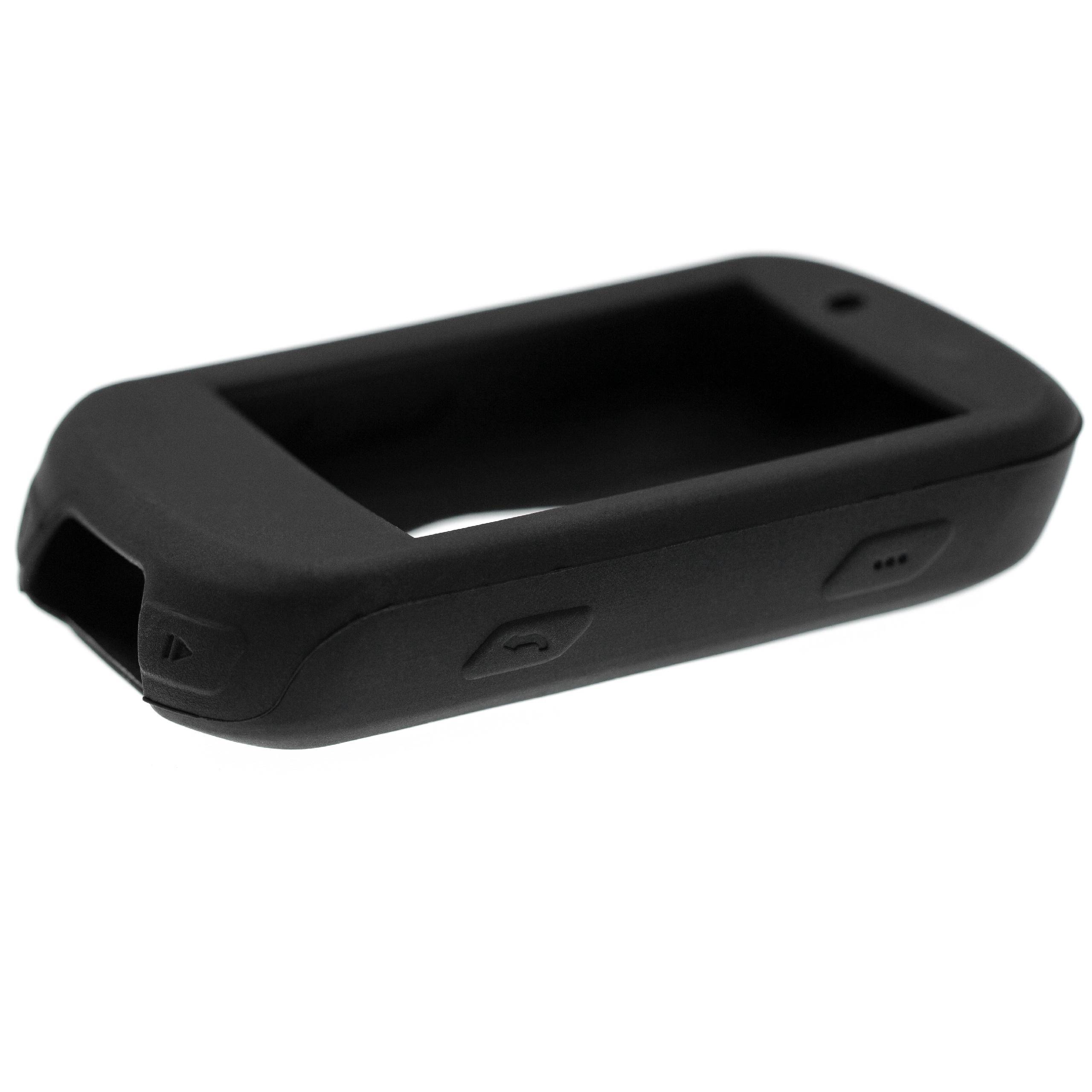 Ein schwarzes Schutzgehäuse aus Gummi für ein elektronisches Gerät mit präzisen Aussparungen für Tasten und Anschlüsse.