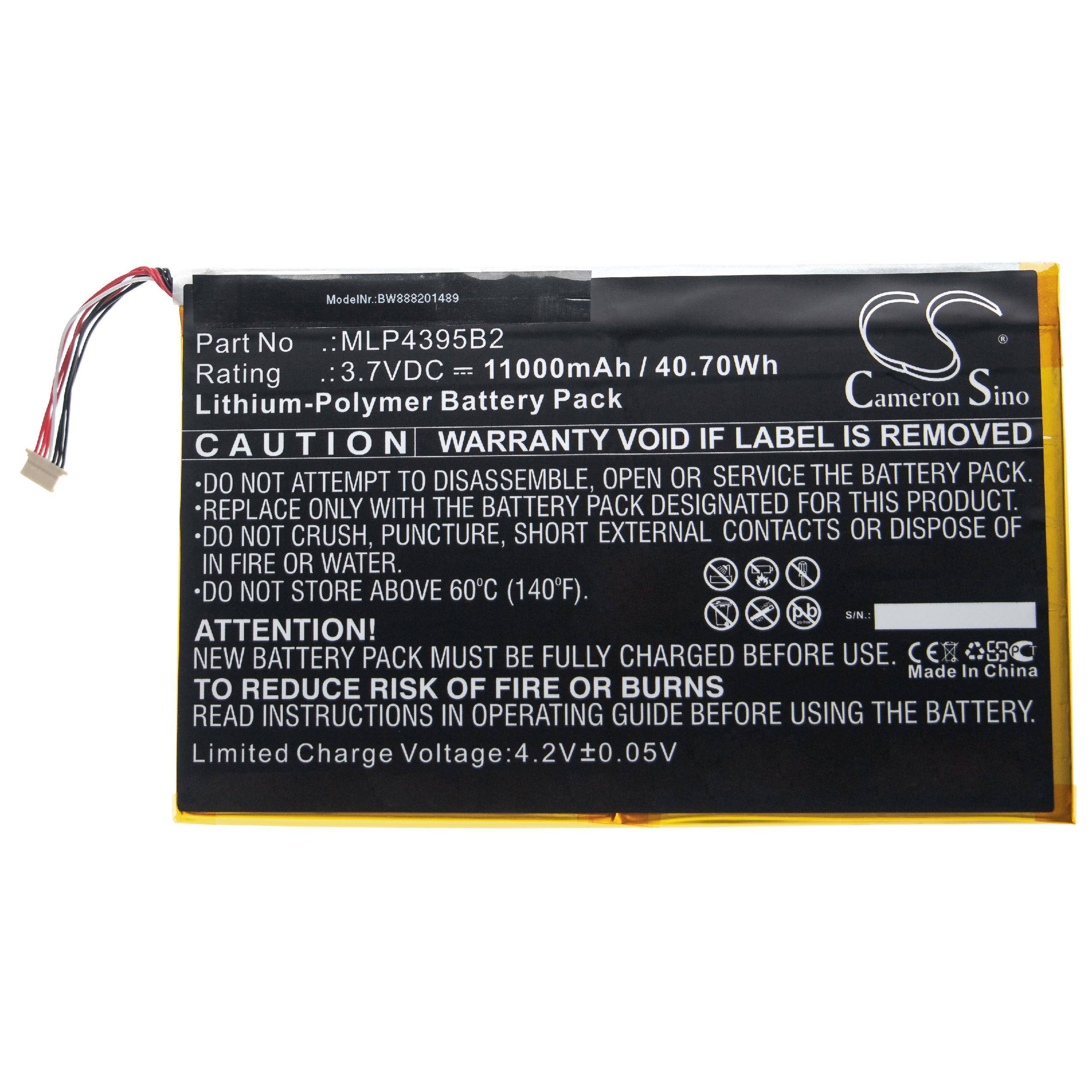 vhbw Akku Ersatz für Autel MLP4395B2 | für Kfz-Diagnosegerät (11000 mAh, 3,7 V, Li-Polymer)