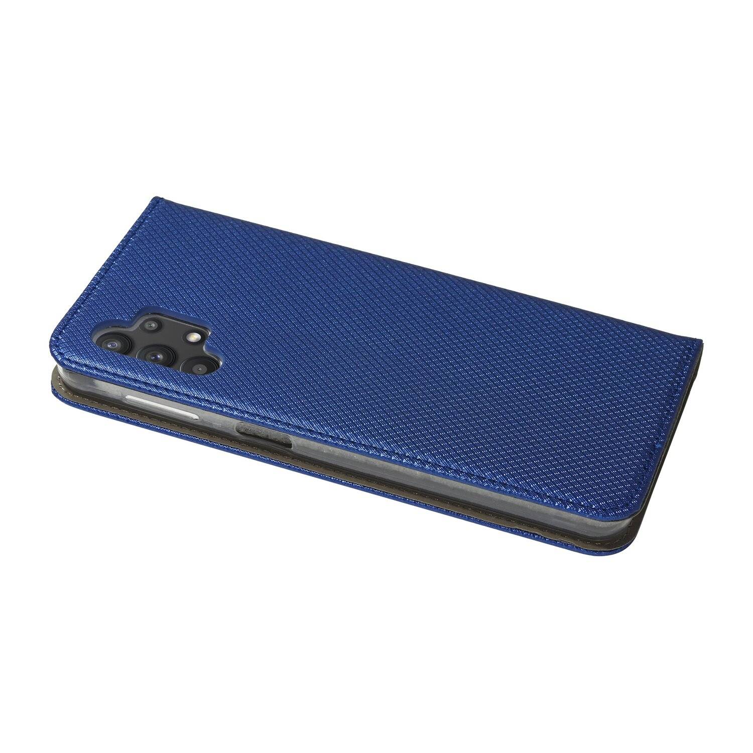 Buch Tasche "Smart" kompatibel mit SAMSUNG GALAXY A32 ( A325F ) 4G Handy Hülle mit Standfunktion, Kartenfach Blau
