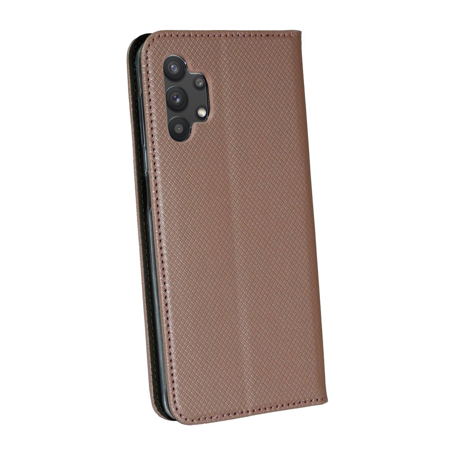 Buch Tasche "Smart" kompatibel mit SAMSUNG GALAXY A32 ( A325F ) 4G Handy Hülle mit Standfunktion, Kartenfach Rose