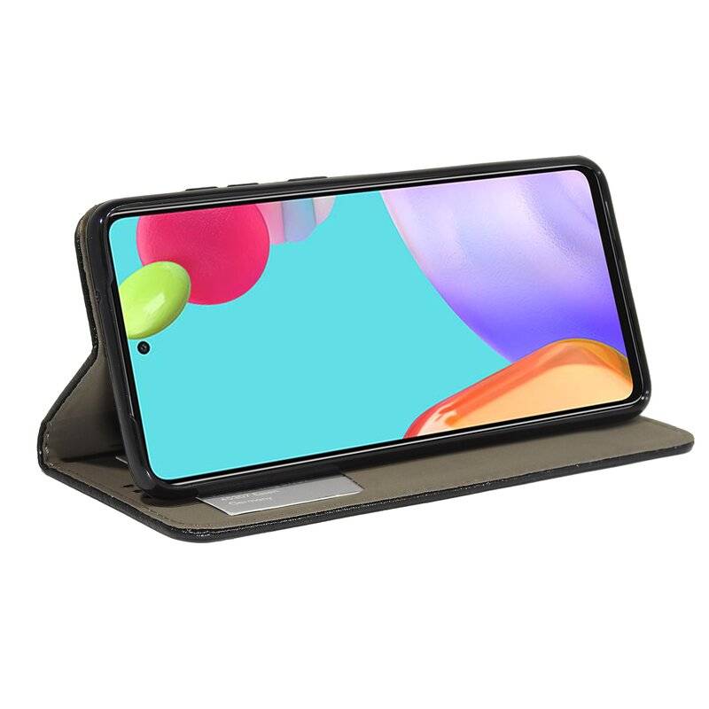 Buch Tasche "Smart" für SAMSUNG GALAXY A52 ( A525F ) Handy Hülle Etui Schutzhülle mit Standfunktion, Kartenfach Schwarz