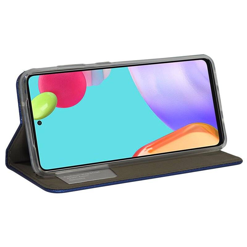Buch Tasche "Smart" für SAMSUNG GALAXY A52 ( A525F ) Handy Hülle Etui Schutzhülle mit Standfunktion, Kartenfach Blau
