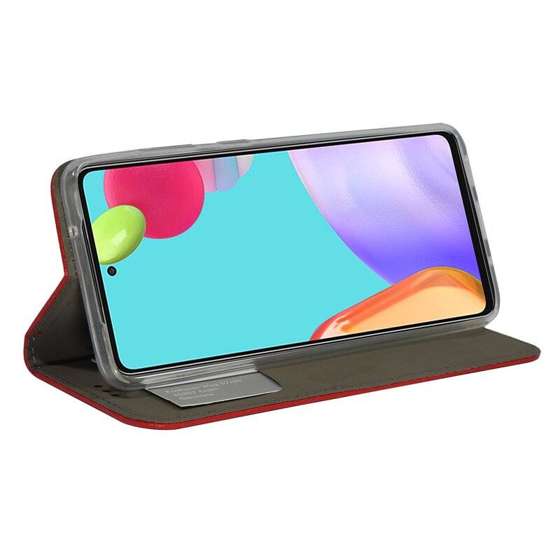 Buch Tasche "Smart" für SAMSUNG GALAXY A52 ( A525F ) Handy Hülle Etui Schutzhülle mit Standfunktion, Kartenfach Rot