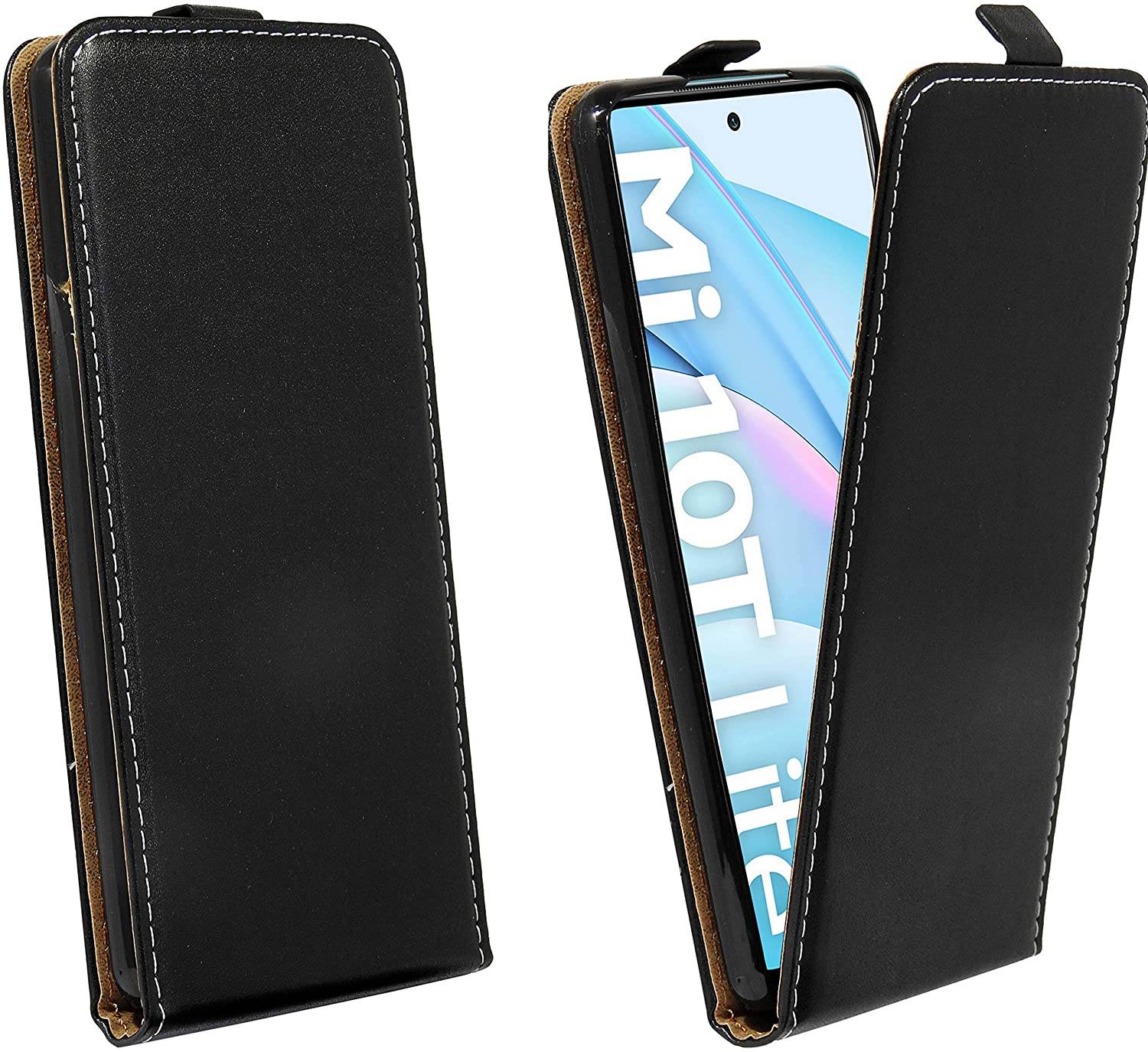 cofi1453® Flip Case kompatibel mit XIAOMI MI 10T LITE Handy Tasche vertikal aufklappbar Schutzhülle Klapp Hülle Schwarz