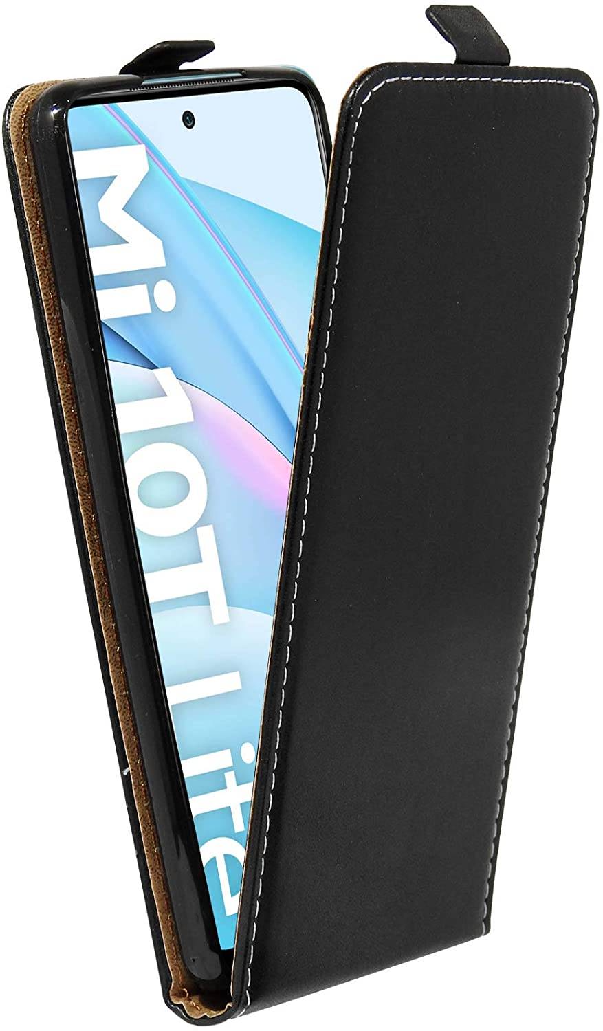 cofi1453® Flip Case kompatibel mit XIAOMI MI 10T LITE Handy Tasche vertikal aufklappbar Schutzhülle Klapp Hülle Schwarz
