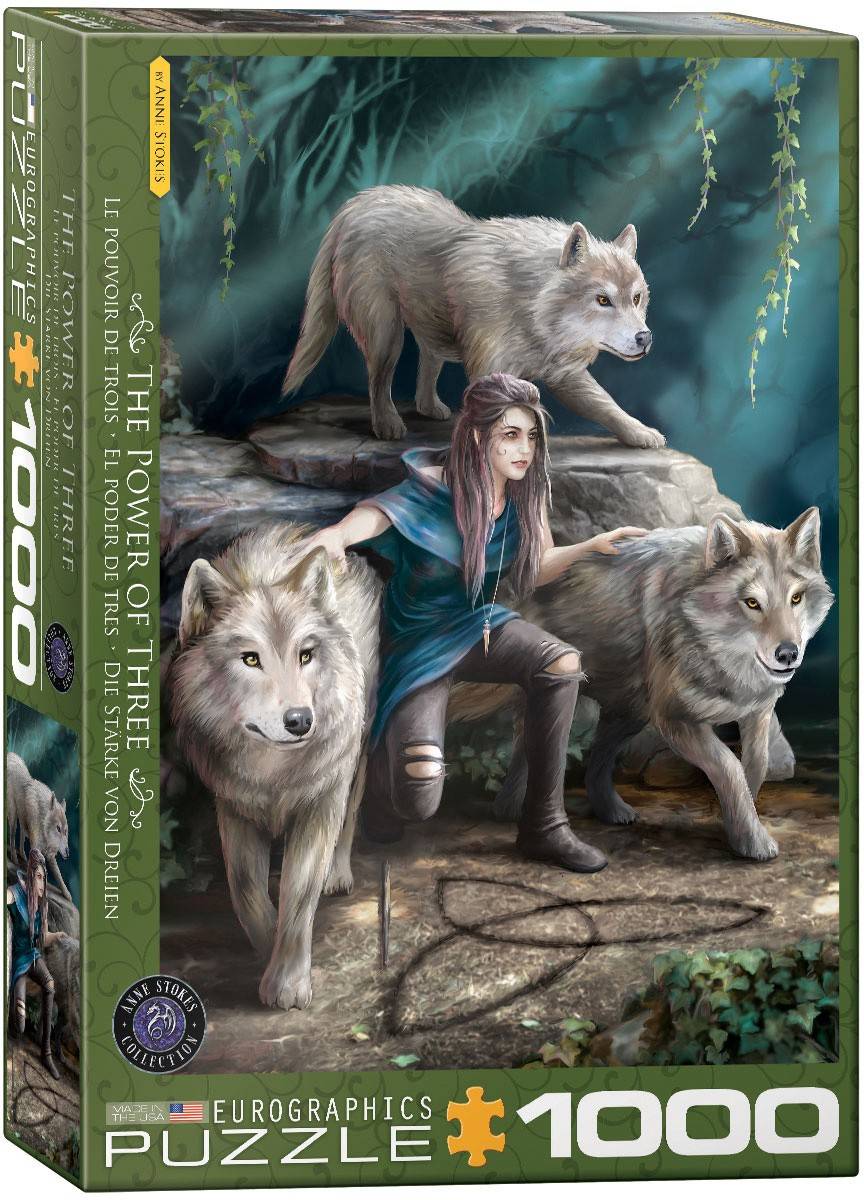 Eurographics 6000-5476 - Anne Stokes, The Power of Three, Triquetra, Wölfe, Puzzle, 1000 Teile Eurographics-Puzzle, 1000 Teile, Maße: 48 x 68 cm, Sm
