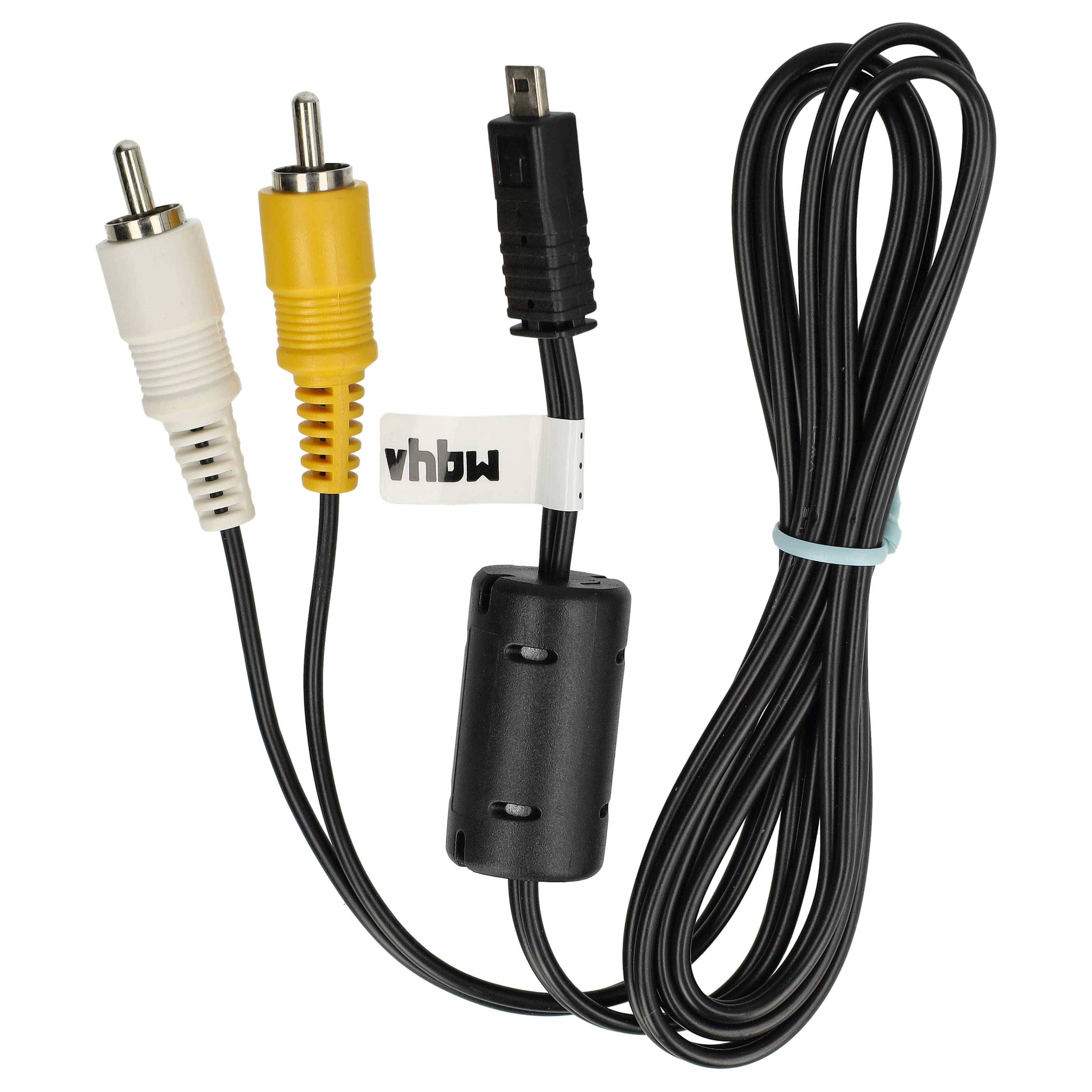 vhbw Audio Video Composite Kabel kompatibel mit Nikon Coolpix S600, S570, S560, S6000, S620, S6150, S6100, S6200 Kamera, Digitalkamera - AV-Kabel