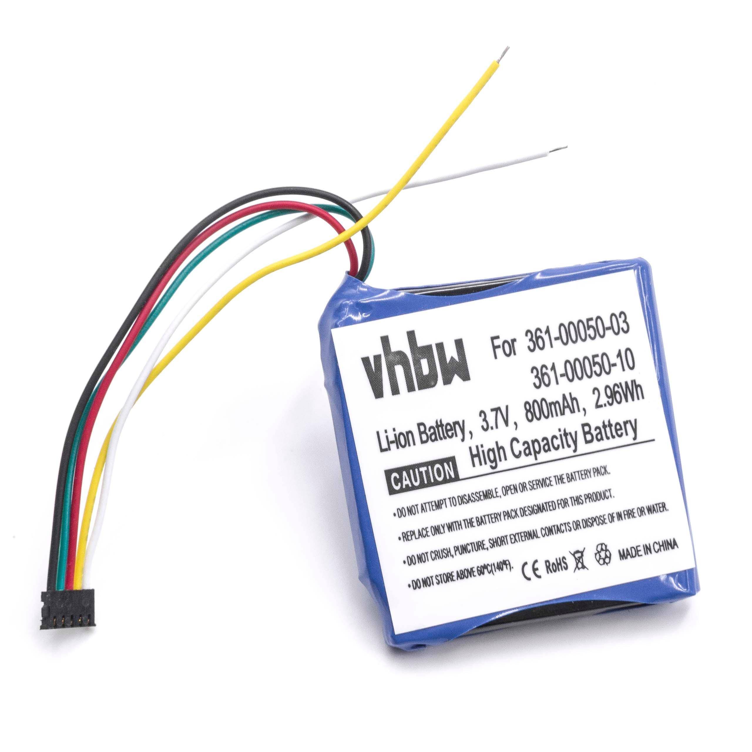 vhbw Akku Ersatz für Garmin 361-00050-10, 361-00050-03 für GPS Fahrradcomputer Radcomputer (800 mAh, 3,7 V, Li-Ion)