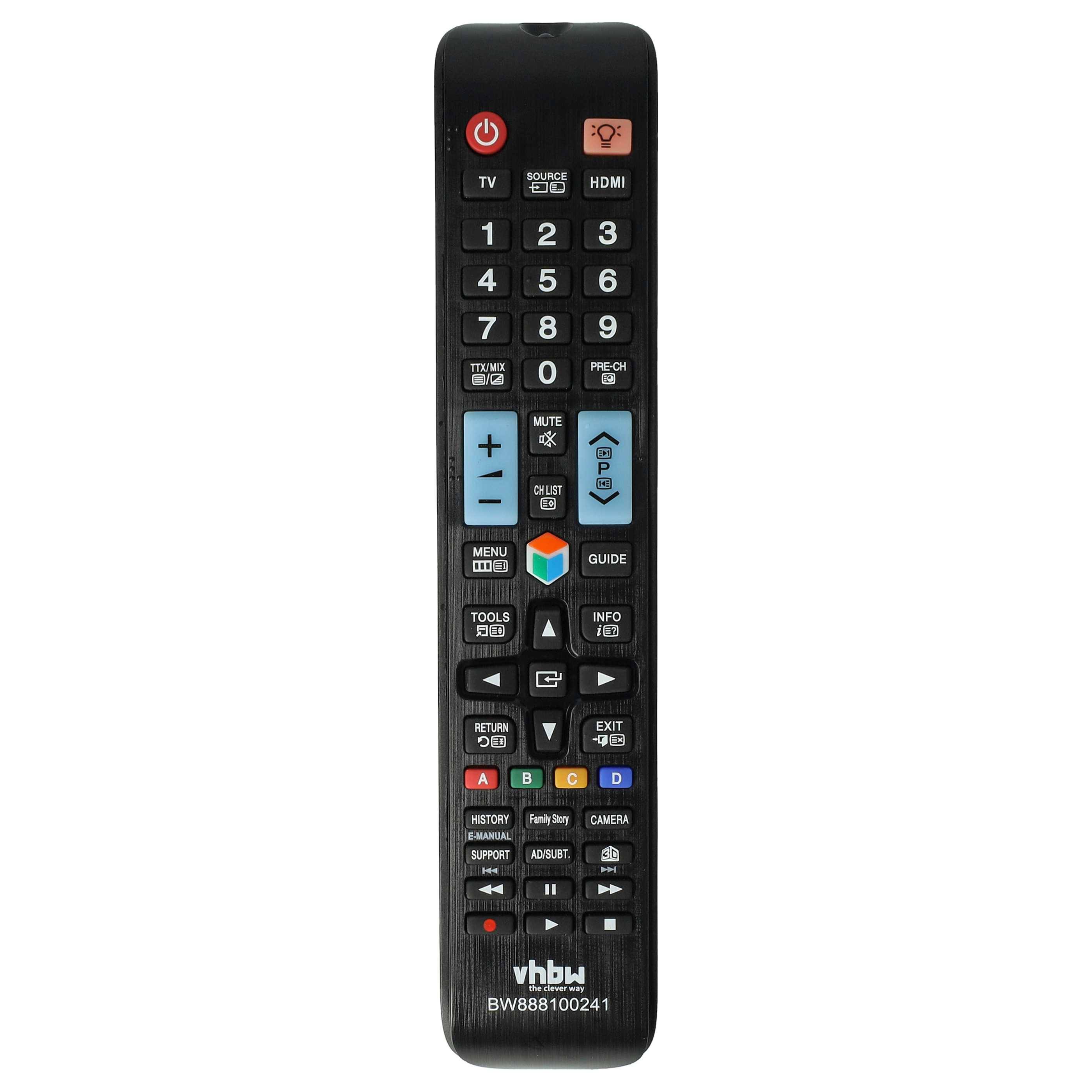 vhbw Fernbedienung kompatibel mit Samsung UE46ES7080, UE46ES7090, UE46ES7005, UE40ES8090, UE46ES7000 Fernseher, TV - Ersatzfernbedienung