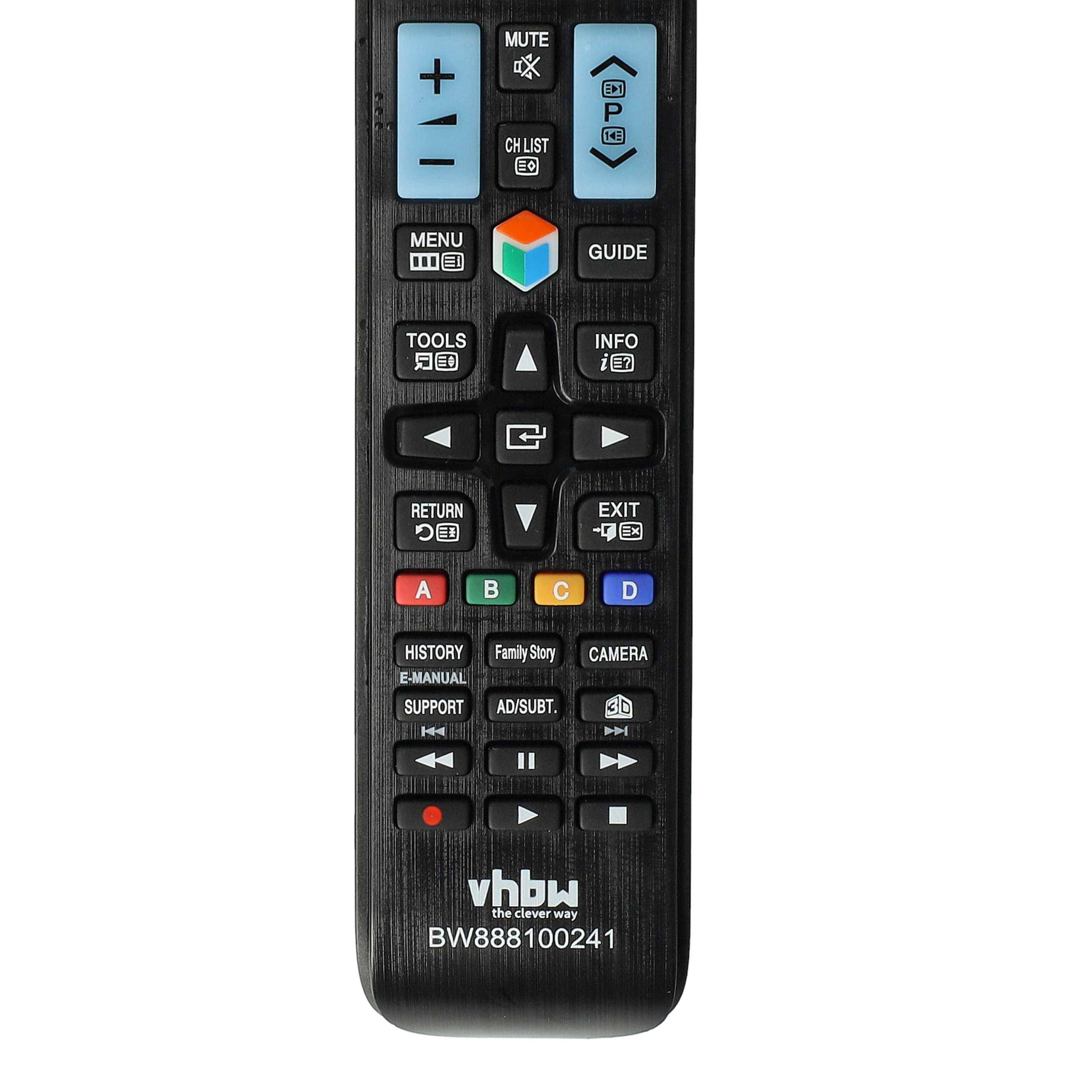 vhbw Fernbedienung kompatibel mit Samsung UE55ES8090, UE65ES8000, UE65ES8005, UE55ES8000, UE55ES8005, UE55ES8007, UE55ES8080 - Ersatzfernbedienung