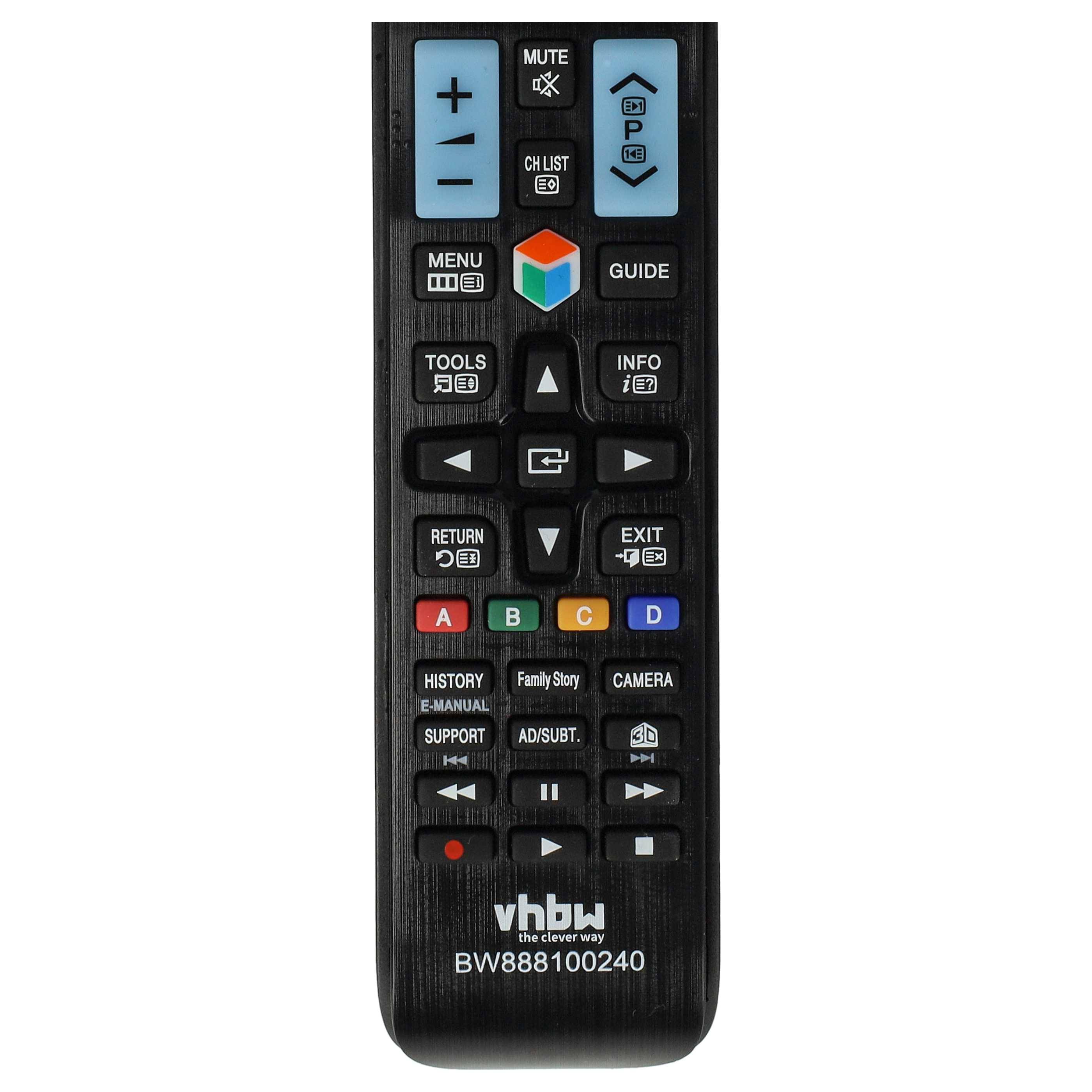 vhbw Fernbedienung Ersatz für Samsung AA59-00581A, AA59-00582A für Fernseher, TV - Ersatzfernbedienung