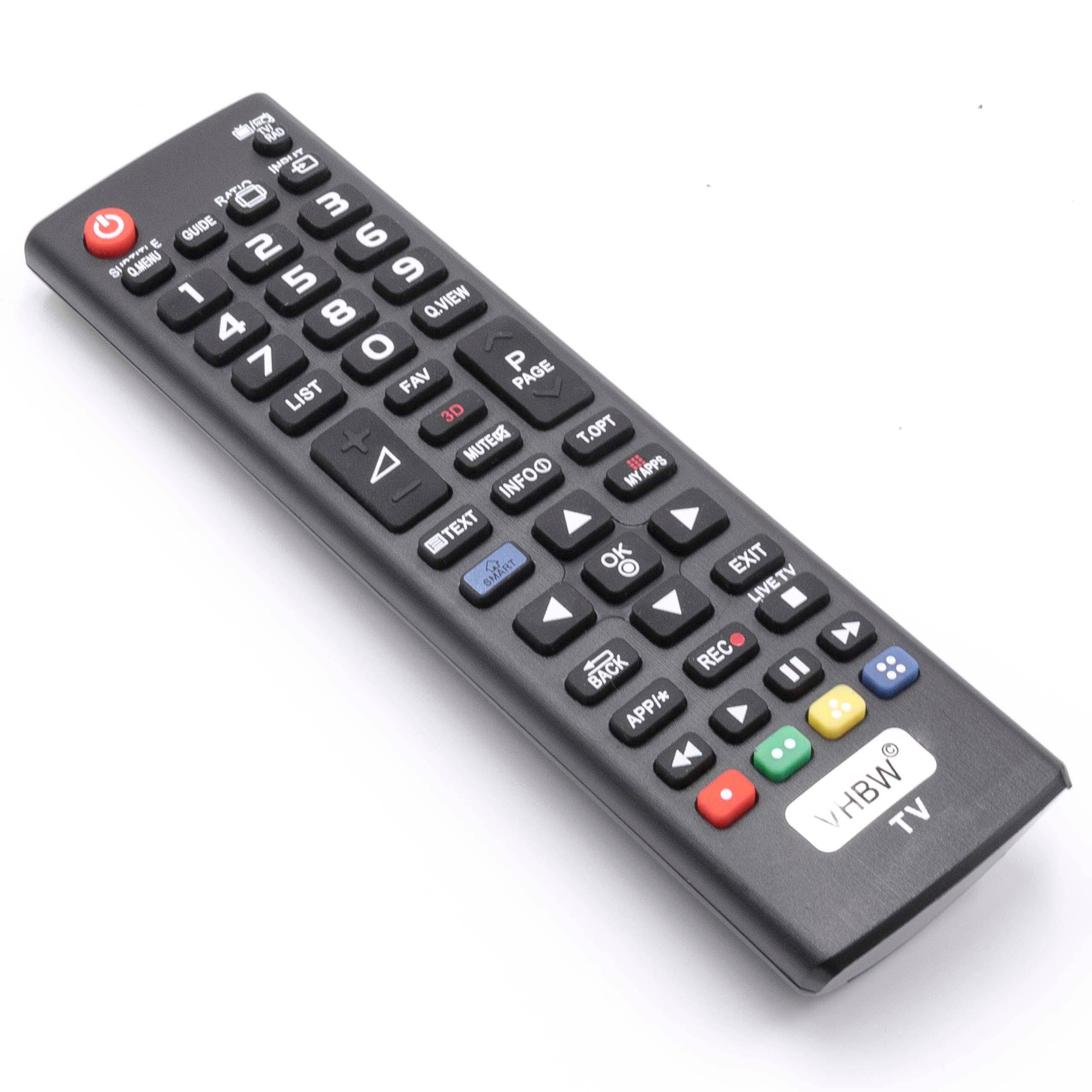 vhbw Fernbedienung kompatibel mit LG 24MT46, 24MT45, 32LN570, 29MT45, 22MT44, 24MT30, 24MS53, 32LN5707 Fernseher, TV - Ersatzfernbedienung