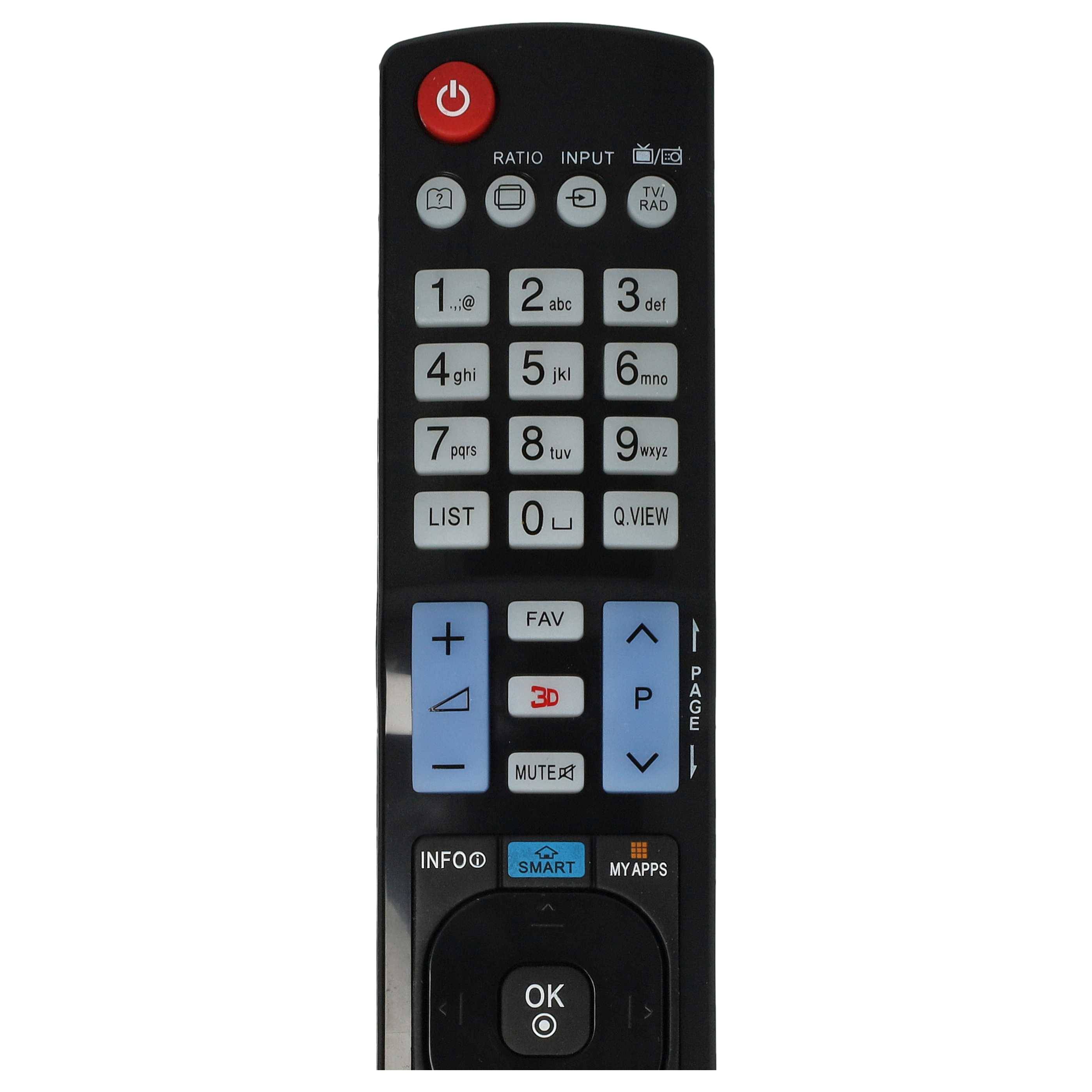 vhbw Fernbedienung kompatibel mit LG 47LA620V, 42LA6910, 32LA6230, 42LA6620, 42LA6230, 47LA7400, 47LA6620 Fernseher, TV - Ersatzfernbedienung