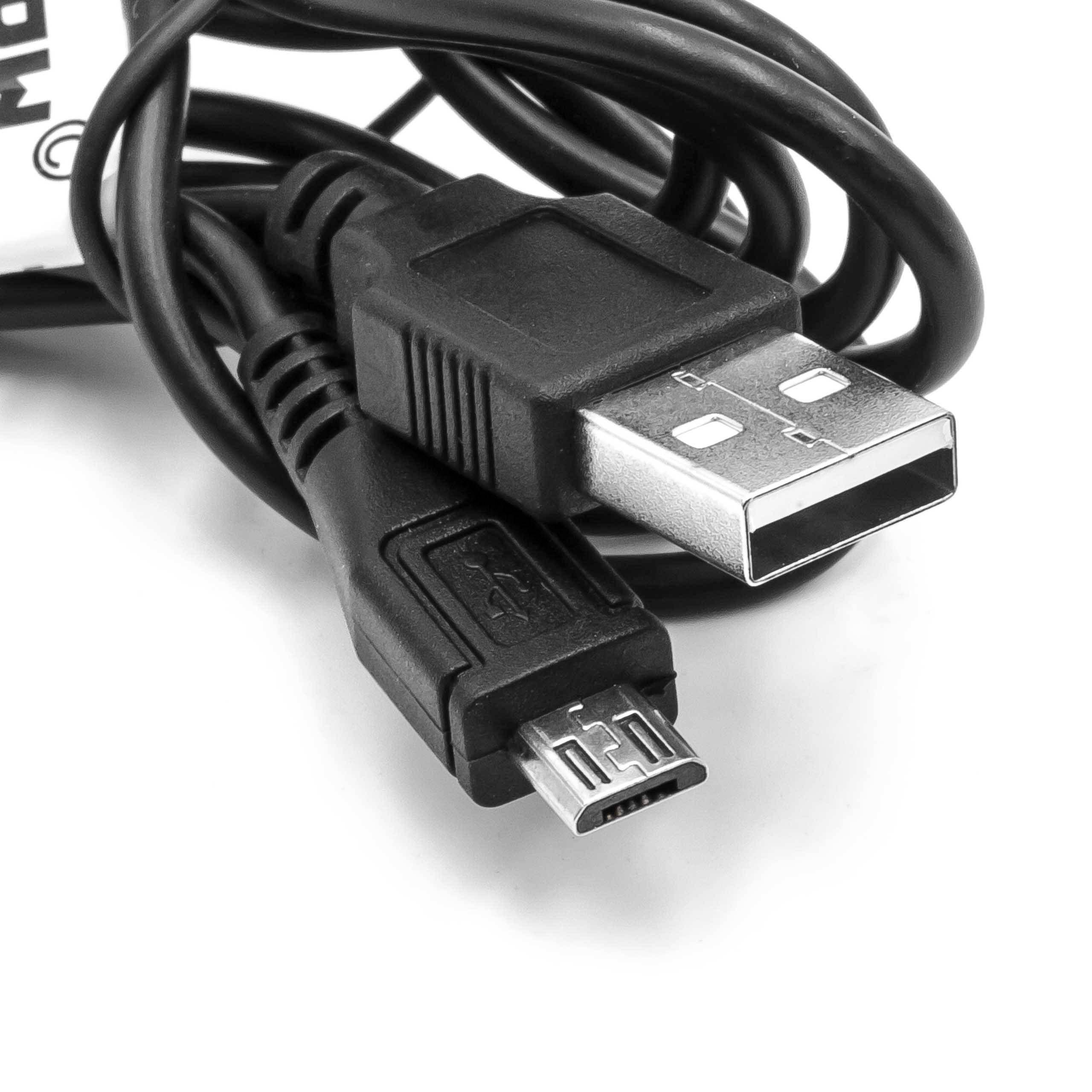 vhbw USB Ladekabel kompatibel mit Garmin Descent MK1 Smartwatch Fitnesstracker - Ladestation Schwarz, 100 cm