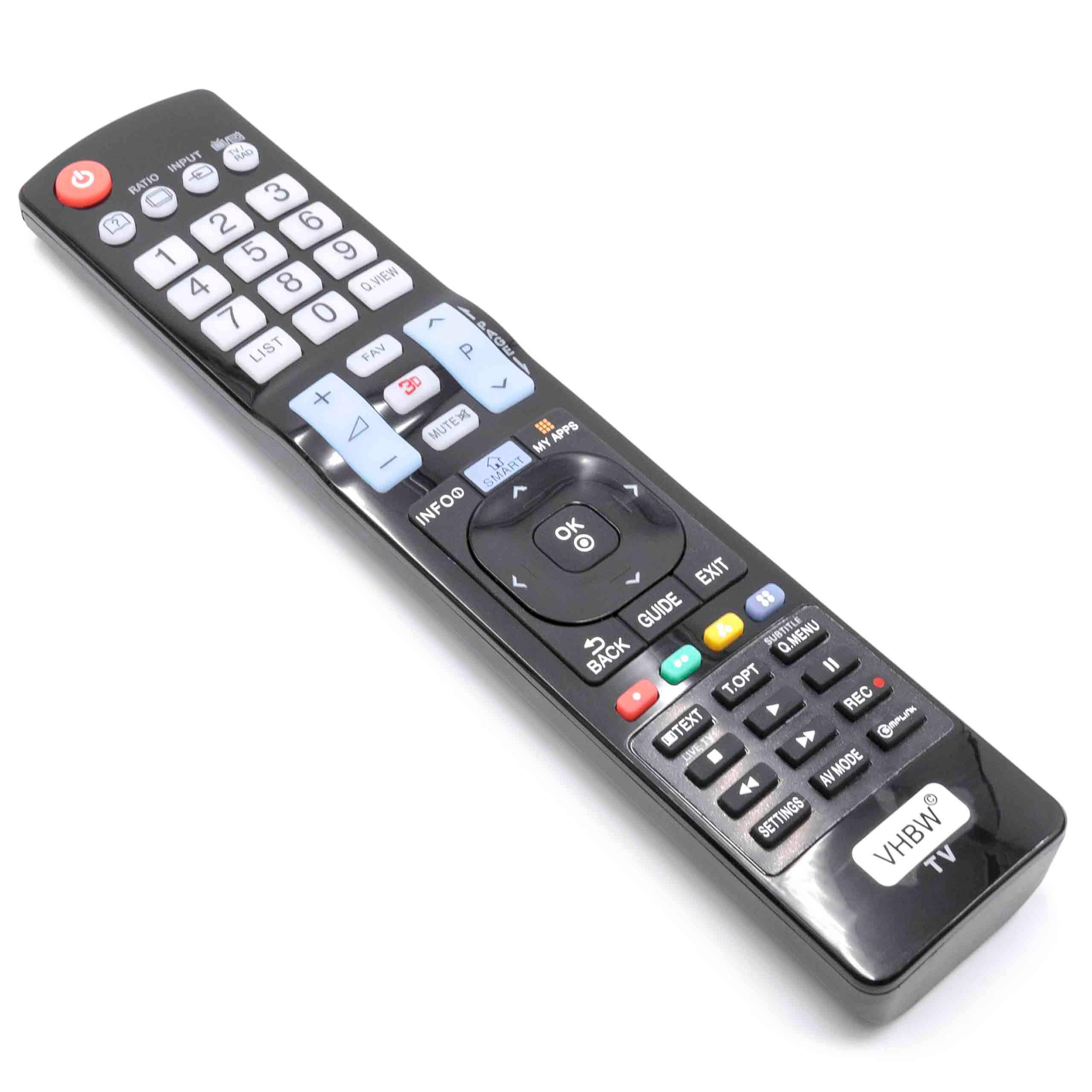 vhbw Fernbedienung kompatibel mit LG 55LA7400, 55EA9800, 55LA6620, 55LA6230, 55LA6600, 55LA6200, 55LA6910 Fernseher, TV - Ersatzfernbedienung