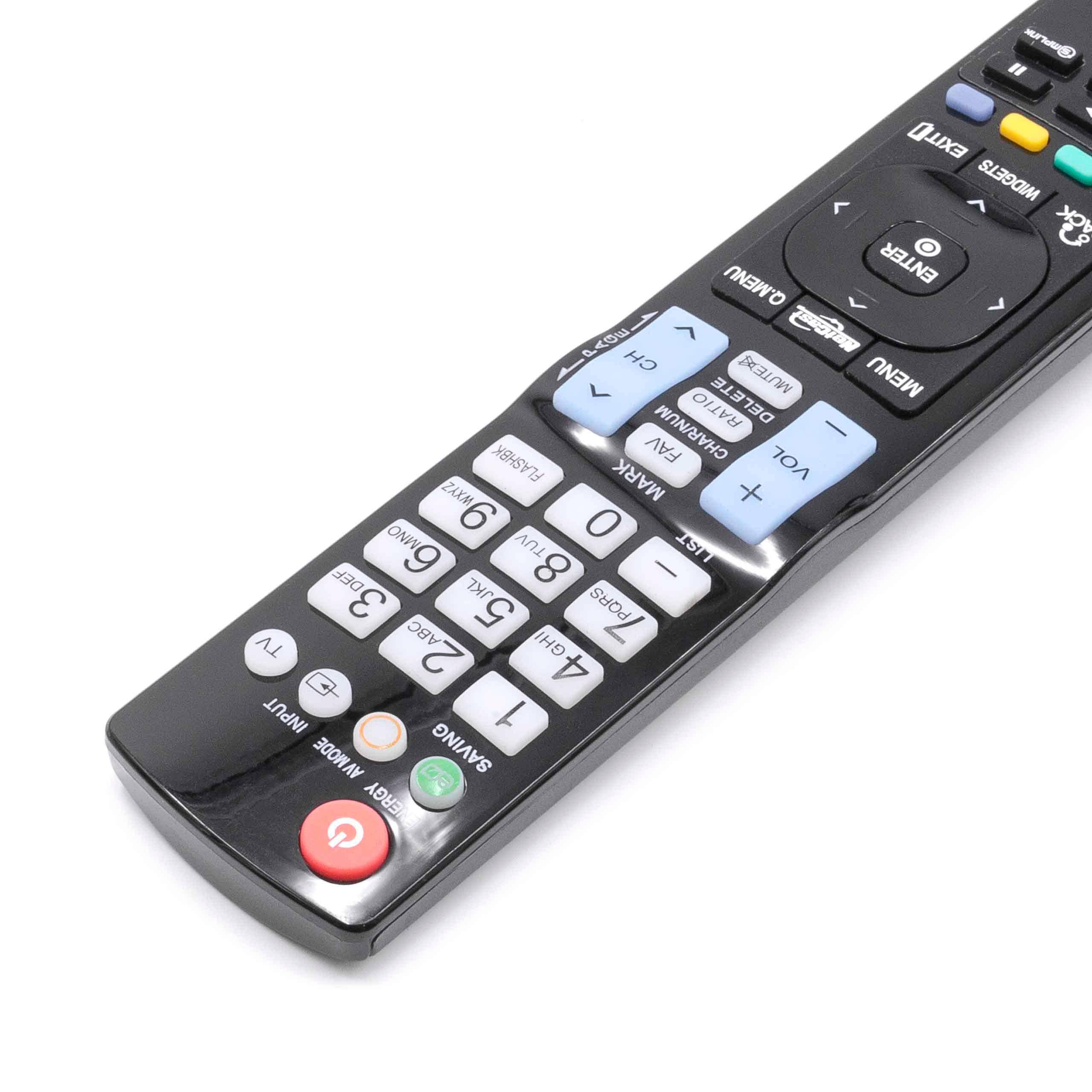 vhbw Fernbedienung kompatibel mit LG 55LE5300, 55LE7300, 55LE5500, 55LE8500, 60LD550 Fernseher, TV - Ersatzfernbedienung