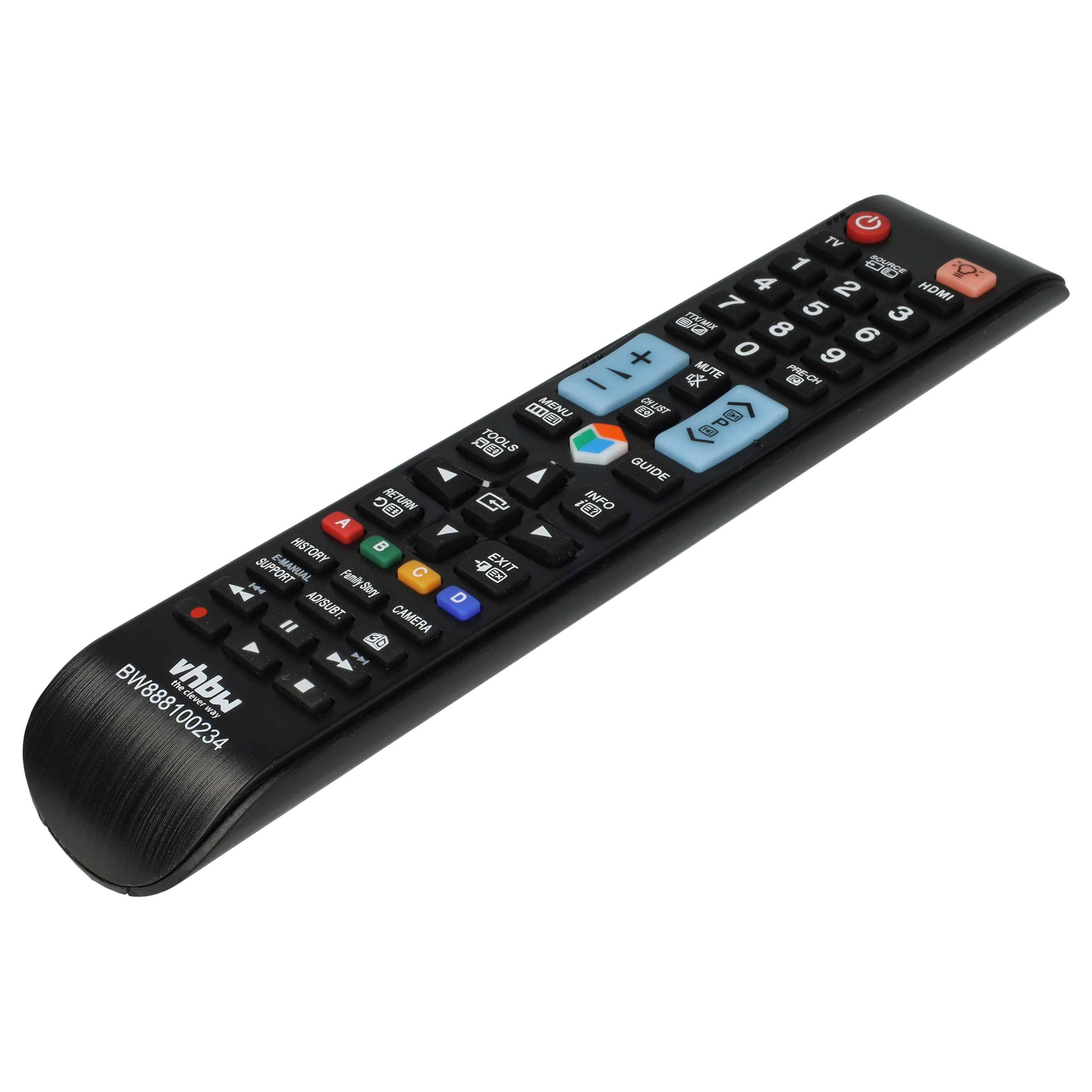 vhbw Fernbedienung kompatibel mit Samsung UE40F6275, UE40F6320, UE40F6270, UE40F5570, UE40F5700, UE40F6340 Fernseher, TV - Ersatzfernbedienung