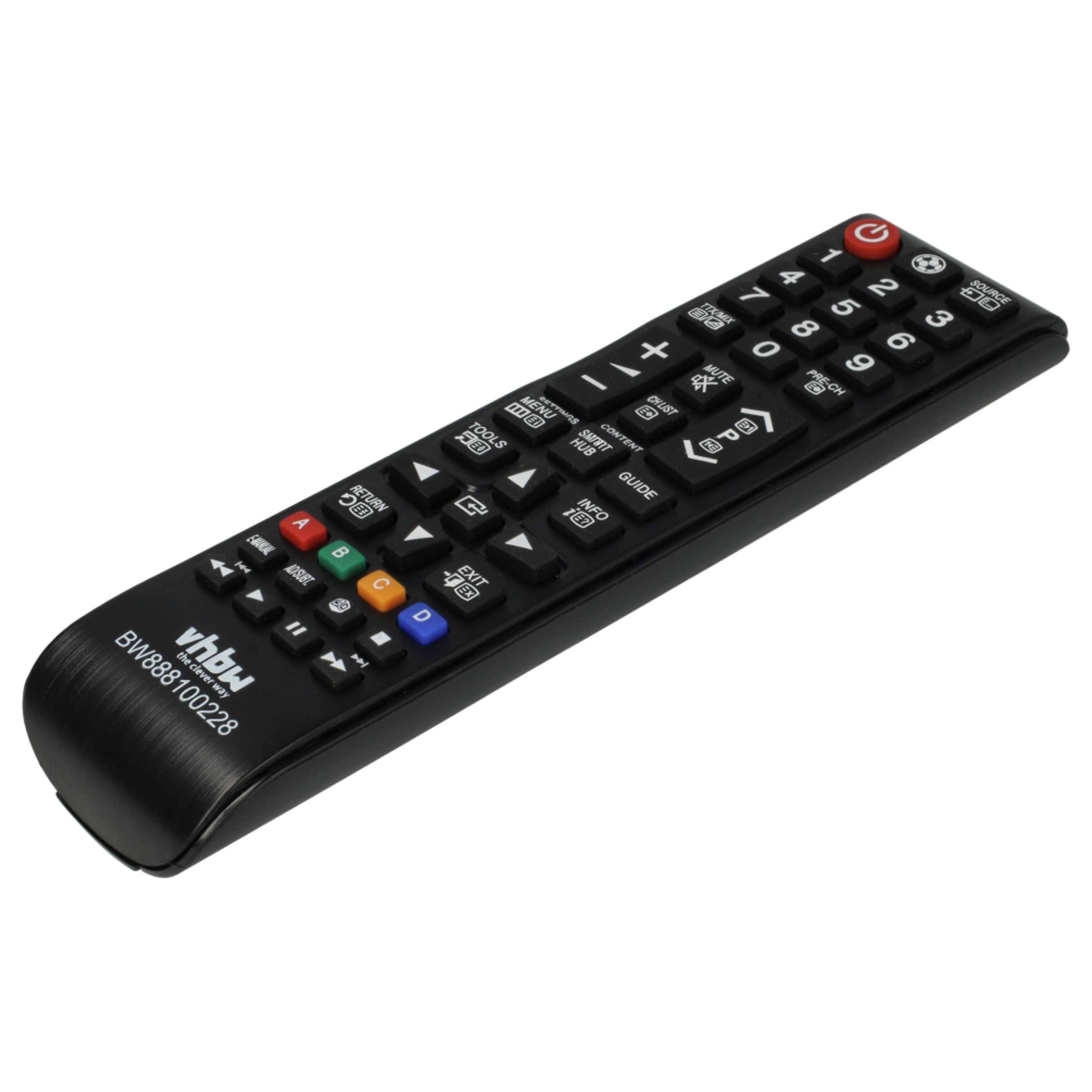 vhbw Fernbedienung kompatibel mit Samsung UE46F6640, UE46F7000, UE46F6400, UE46F6470, UE46F6500, UE46F6510 Fernseher, TV - Ersatzfernbedienung