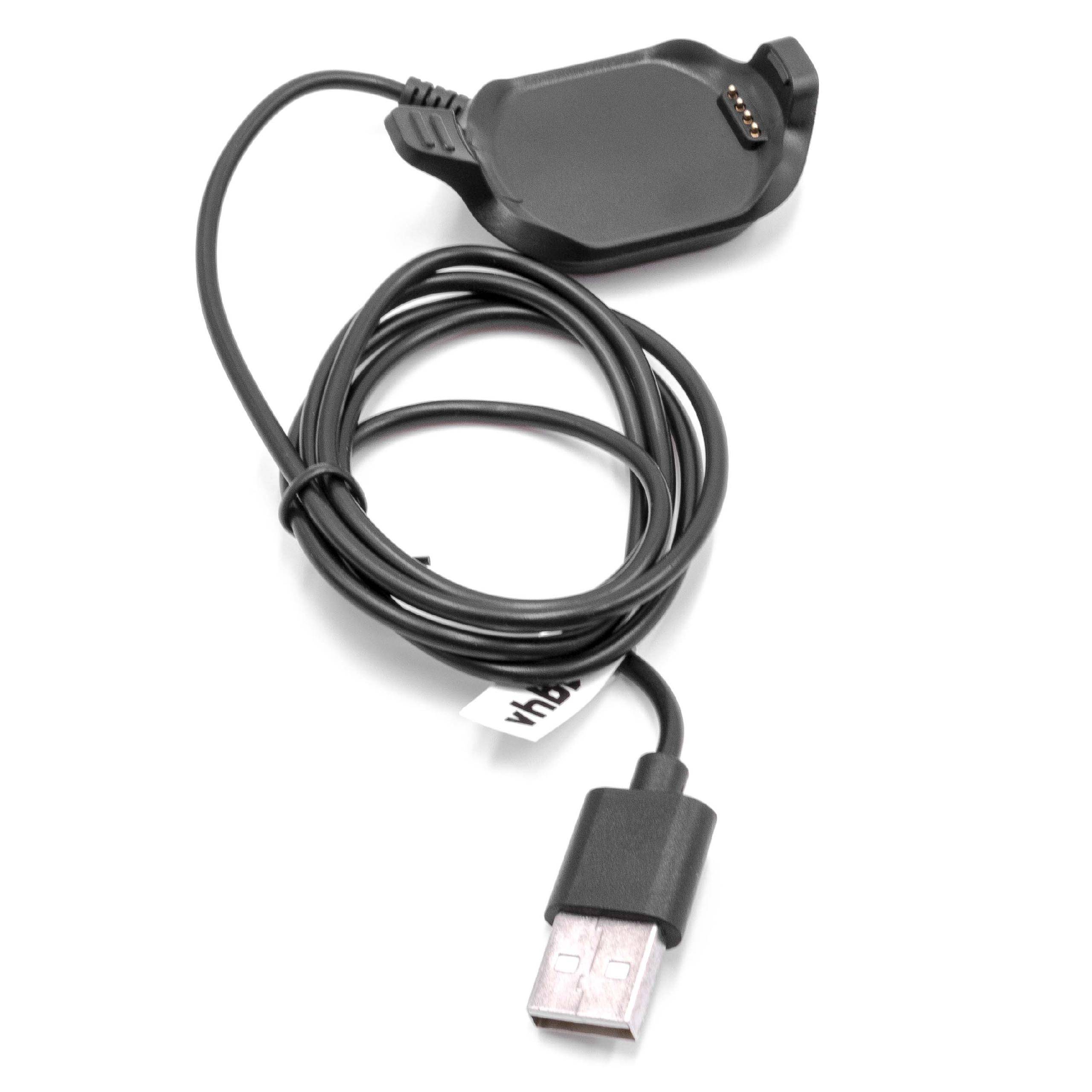 vhbw USB Ladekabel kompatibel mit Garmin Approach S5, S6 Smartwatch Fitnesstracker - Dockingstation Schwarz, 95 cm
