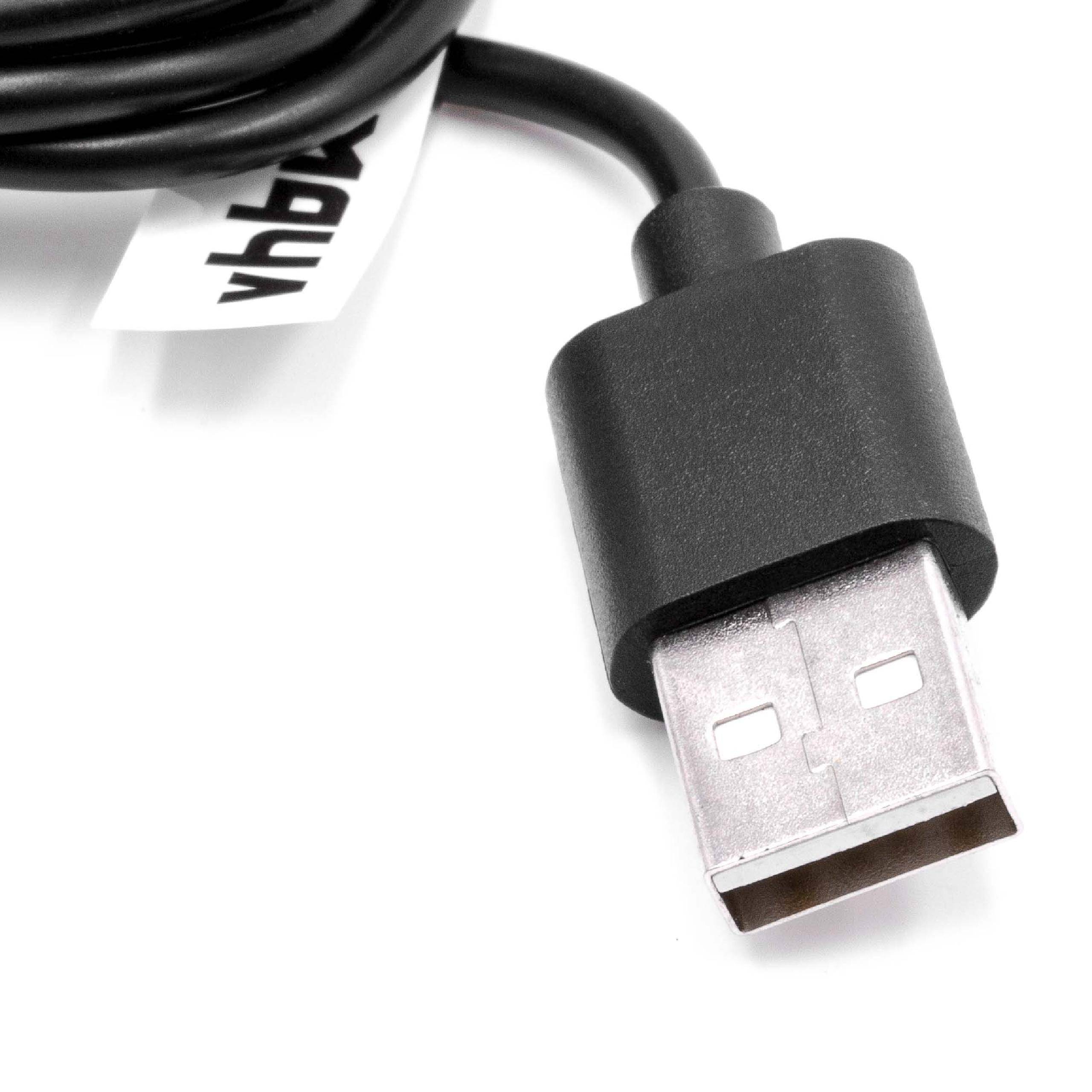 vhbw USB Ladekabel kompatibel mit Garmin Approach S5, S6 Smartwatch Fitnesstracker - Dockingstation Schwarz, 95 cm