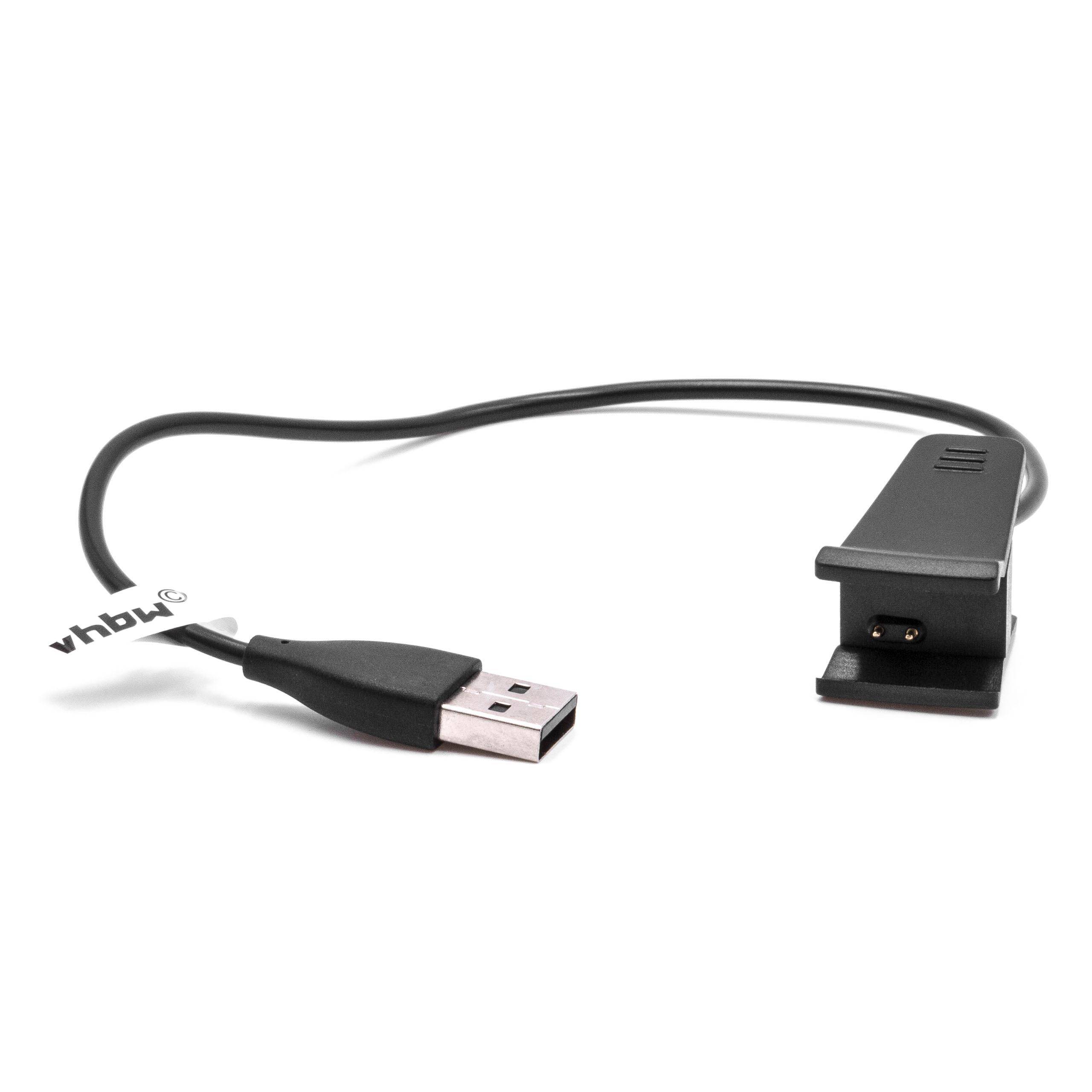 vhbw USB Ladekabel kompatibel mit Fitbit Ace, Alta Smartwatch, Fitnesstracker - Ladestation Schwarz, 25 cm