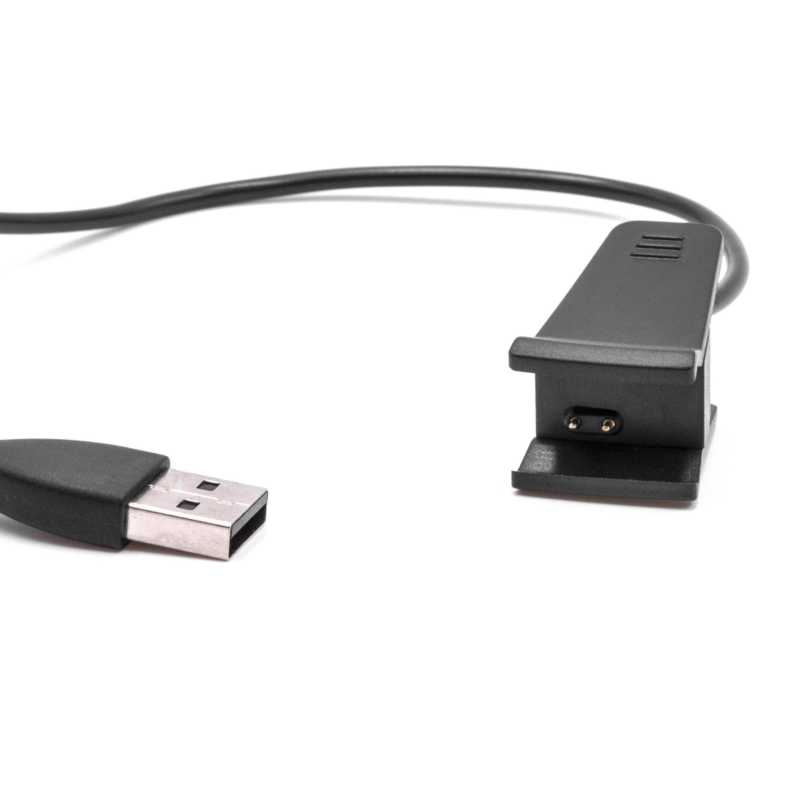 vhbw USB Ladekabel kompatibel mit Fitbit Ace, Alta Smartwatch, Fitnesstracker - Ladestation Schwarz, 25 cm