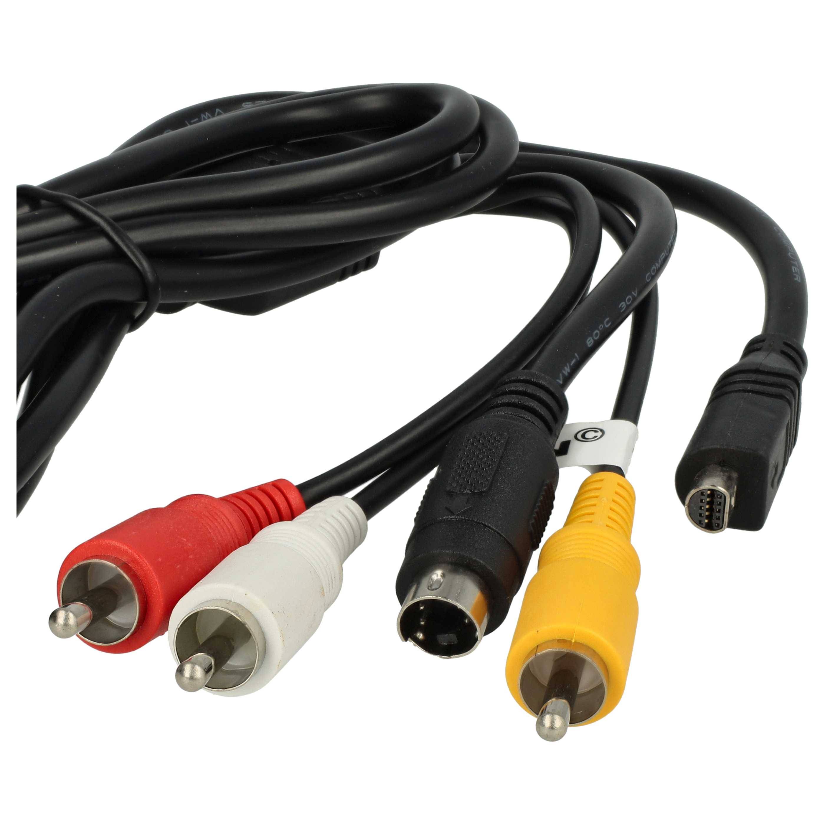 vhbw Audio Video Composite Kabel kompatibel mit Sony HDR-XR155, HDR-XR105, HDR-XR106, HDR-XR105E, HDR-XR106E Kamera, Digitalkamera - AV-Kabel, 1,5