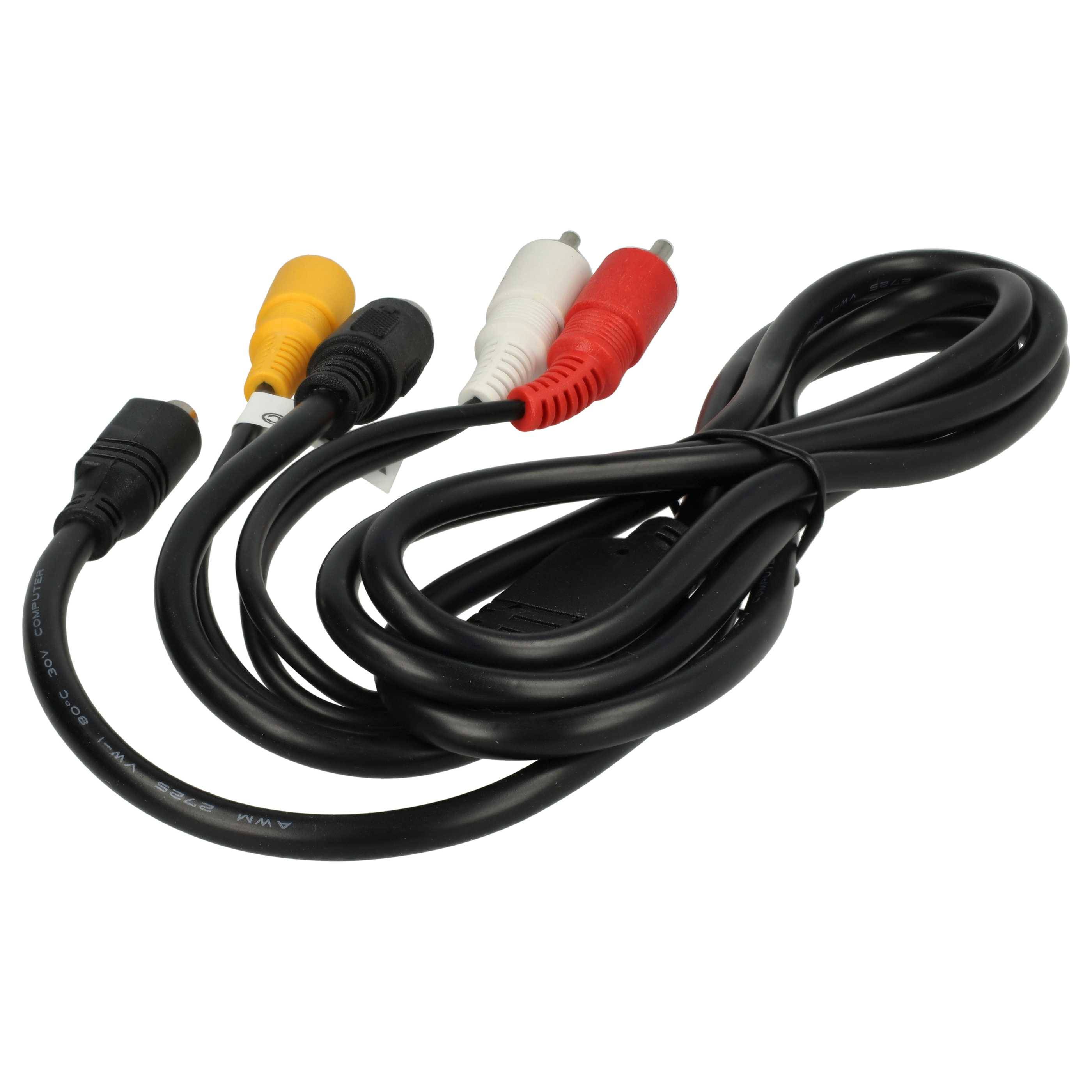 vhbw Audio Video AV Composite Kabel kompatibel mit Sony DCR-SX30, DCR-SX30E, DCR-SX31, DCR-SX31E, DCR-SX34, DCR-SX34E Kamera, Digitalkamera