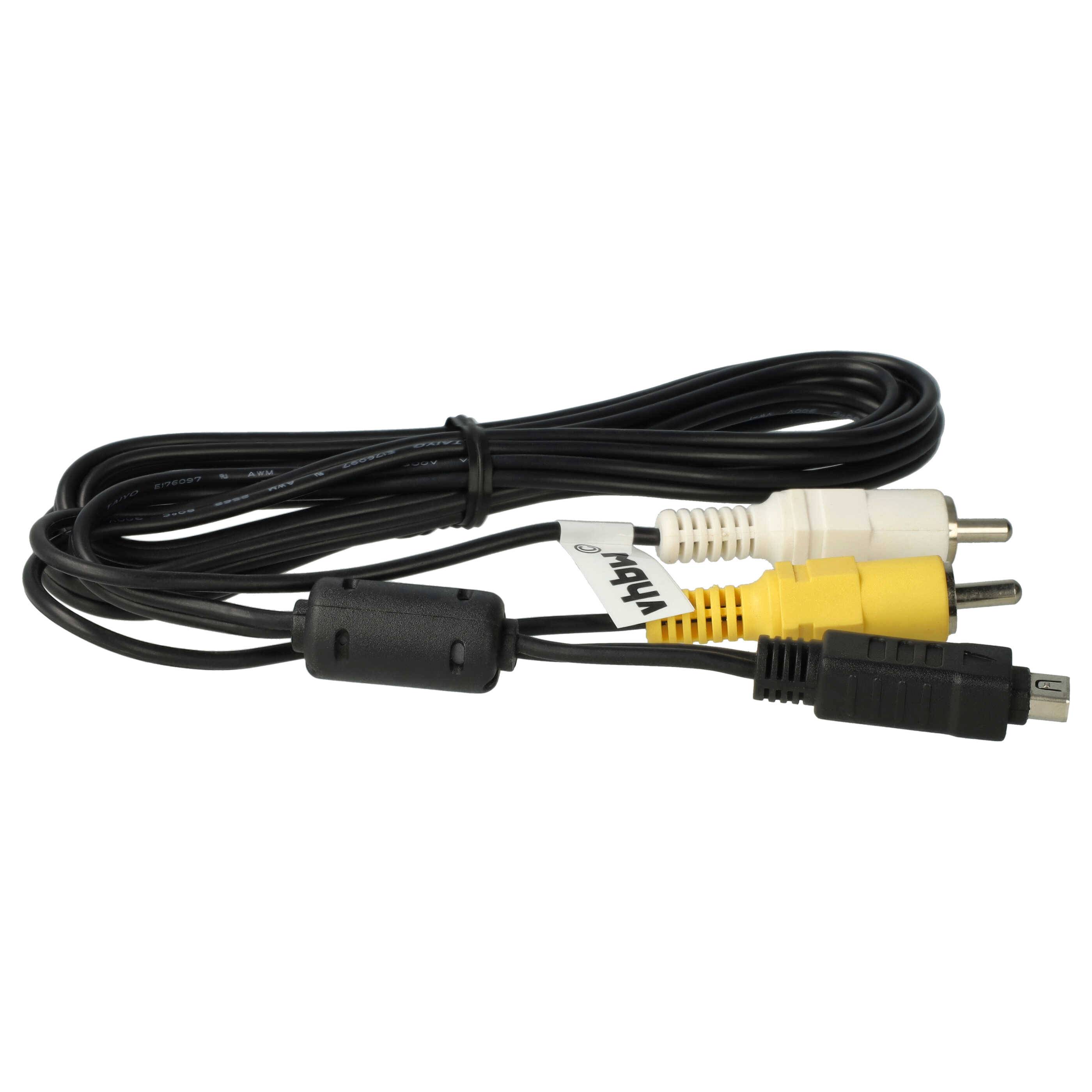 vhbw Audio Video Composite Kabel kompatibel mit Olympus SP-820UZ, SZ14, SZ-11, SZ20, SZ-14, SZ-15, SZ11, SZ-16 Kamera, Digitalkamera - AV-Kabel