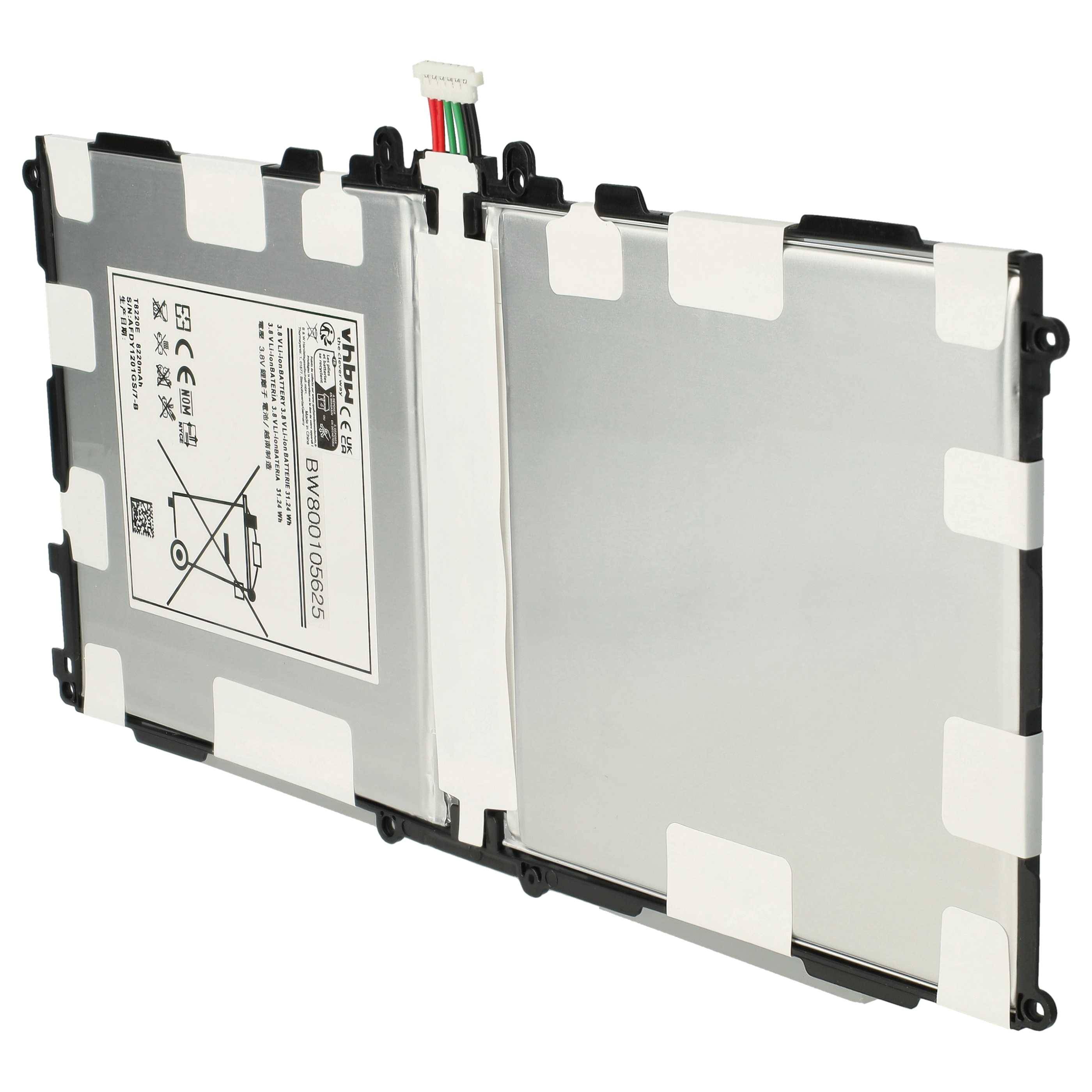 vhbw Akku kompatibel mit Samsung Galaxy Note SM-P600, SM-P601, SM-T527P, 2014 Edition SM-P600 Tablet Pad (8220 mAh, 3,8 V, Li-Polymer)
