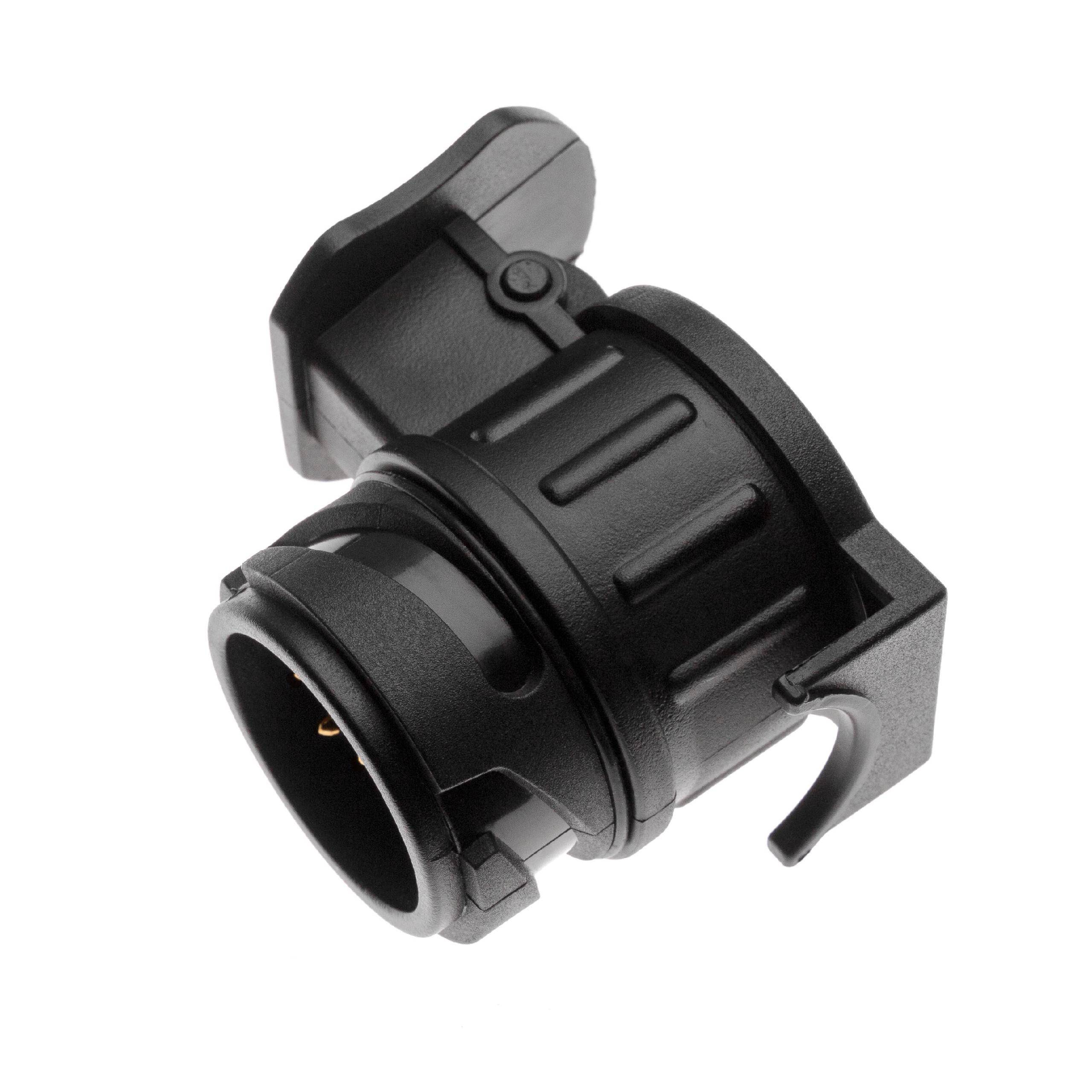 vhbw Kurzadapter 13 auf 7-polig für Anhängerkupplung - Steckeradapter für Anhänger, 12V, Spritzwassergeschützt, Schwarz
