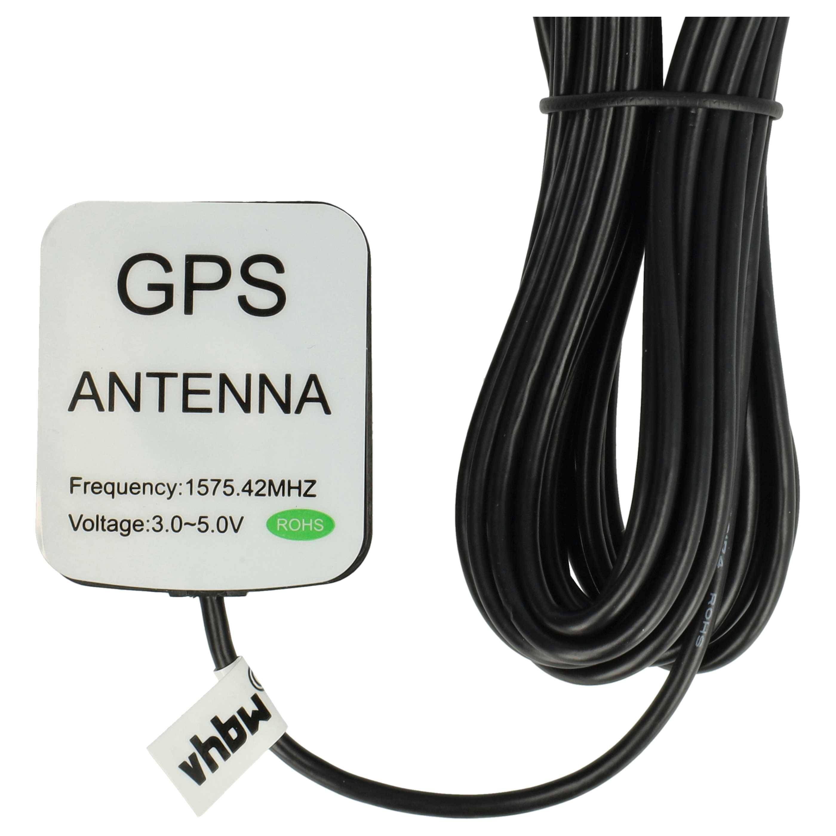vhbw GPS Antenne kompatibel mit Audi RNS E, RNS D Navi mit SMB-Buchse-Anschluss - Magnetfuß, 5 m, Schwarz