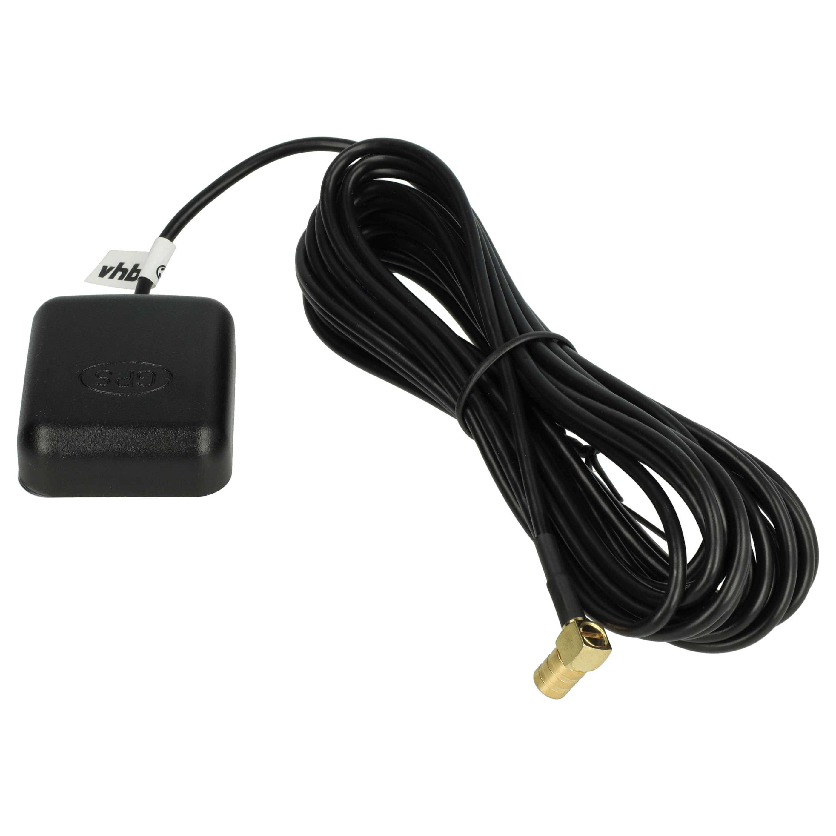 vhbw GPS Antenne kompatibel mit Blaupunkt TravelPilot DX-V | Navi mit SMB-Buchse-Anschluss - Magnetfuß, 5 m, Schwarz