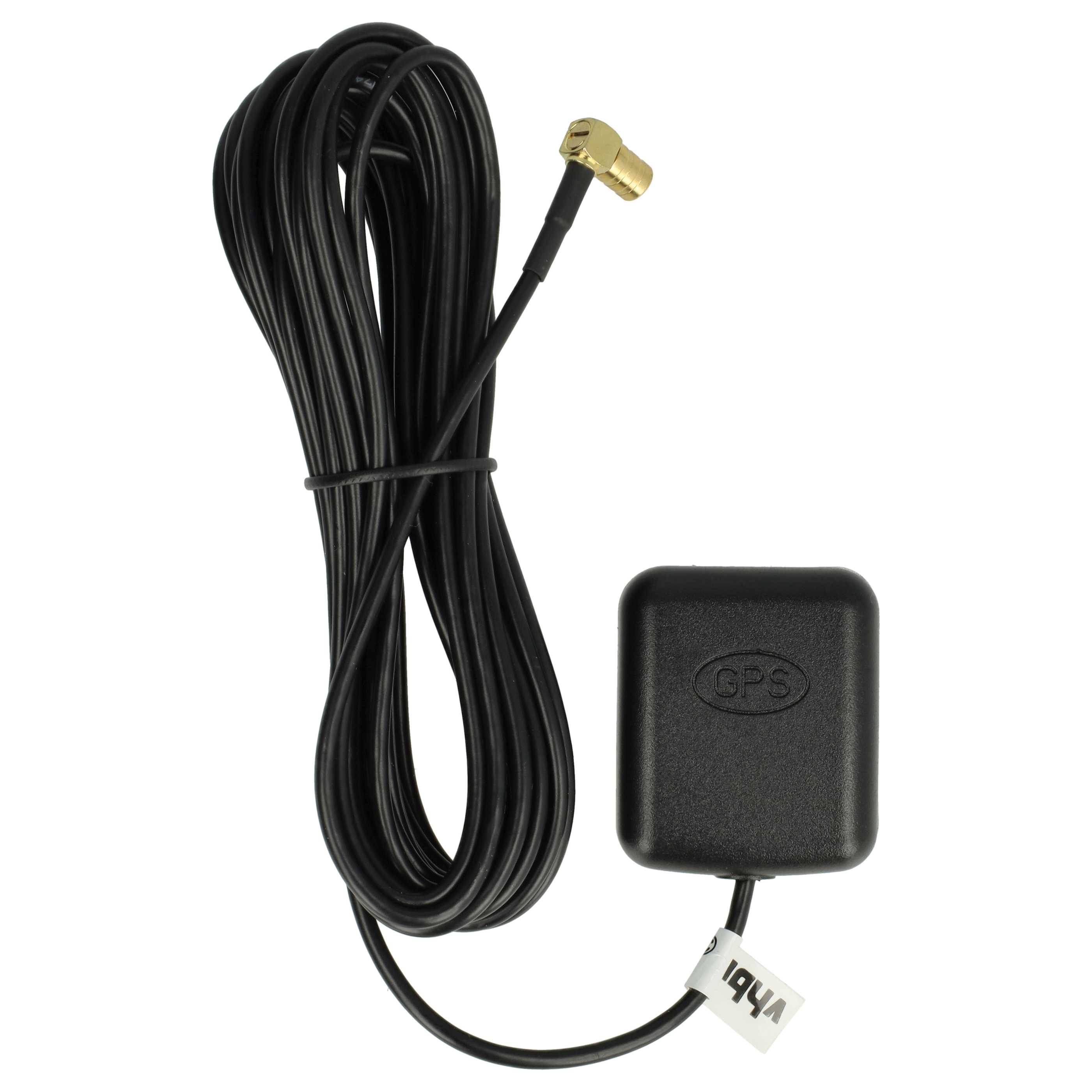 vhbw GPS Antenne kompatibel mit Blaupunkt TravelPilot DX-V | Navi mit SMB-Buchse-Anschluss - Magnetfuß, 5 m, Schwarz