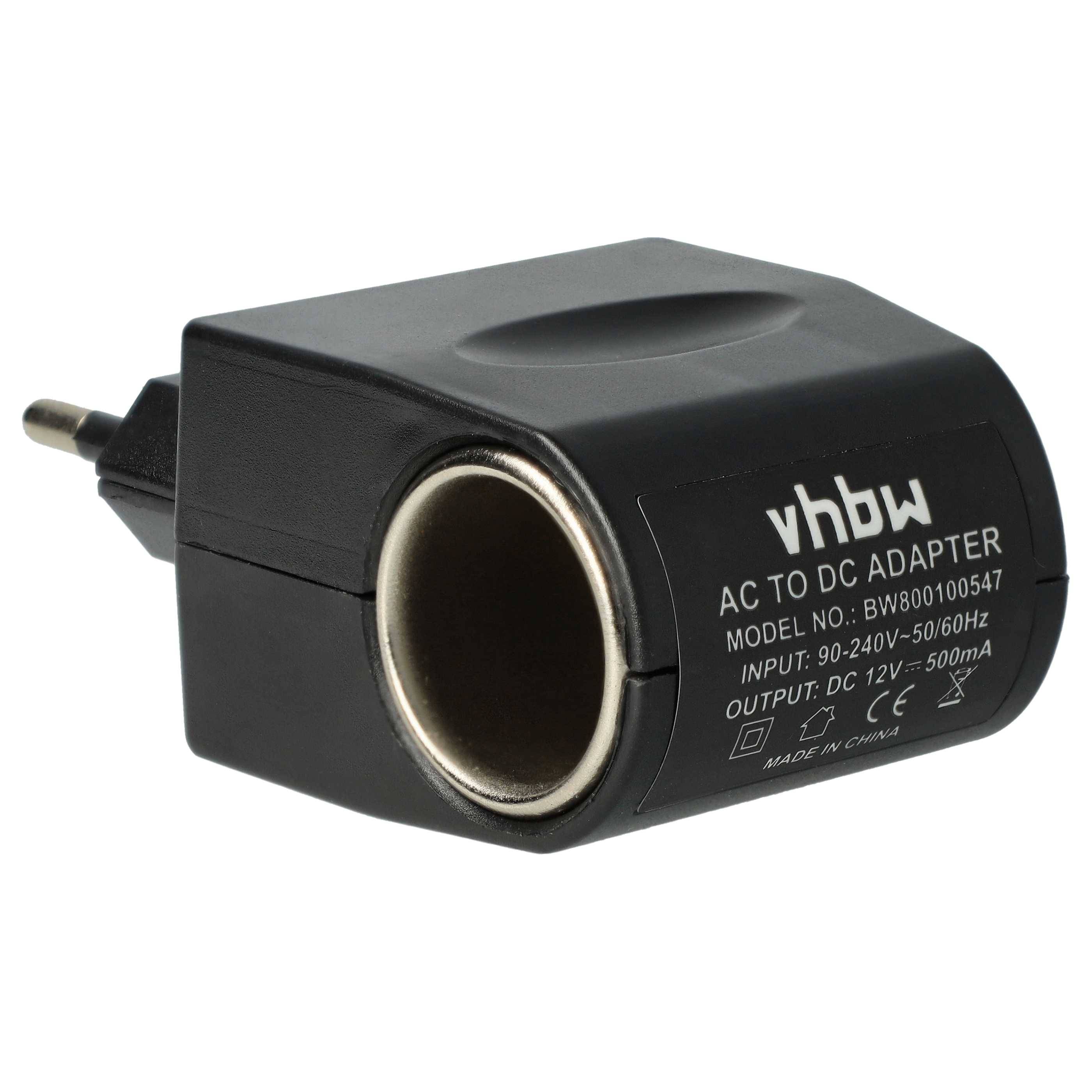 vhbw 12 V KfZ-Anschluss Adapter auf 220 V, Spannungswandler 500 mA für Boardnetz Ladekabel, Ladegeräte