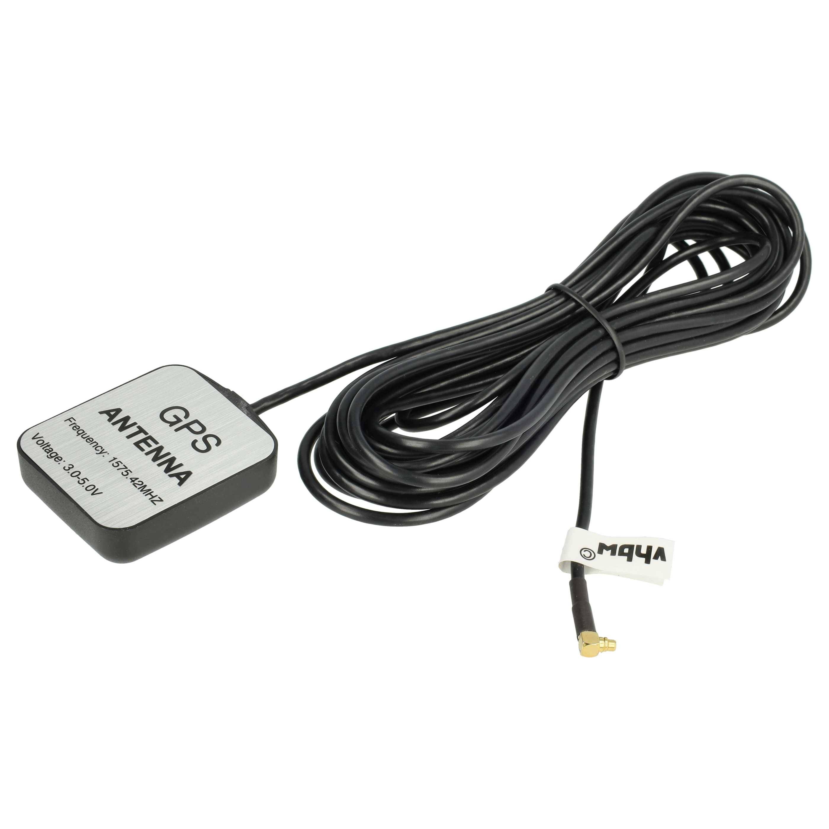 vhbw GPS Antenne kompatibel mit Acer N35 Navigations PDA C510, C500, D100, C530 Navi mit MMCX-Anschluss - Magnetfuß, 5 m, Schwarz