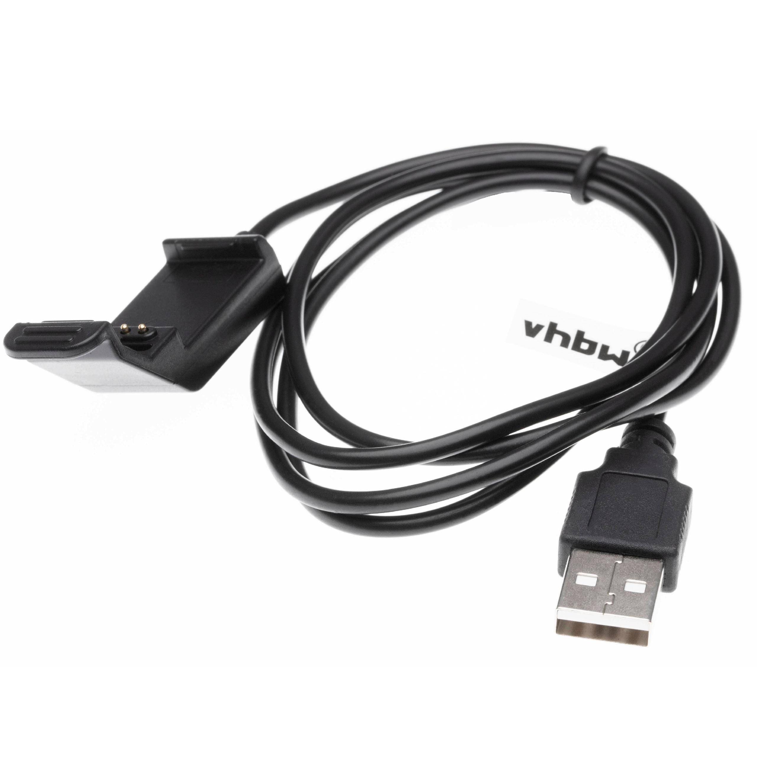 vhbw Ladekabel kompatibel mit Garmin Edge 20, 25 GPS Fahrradcomputer - 100cm, Schwarz