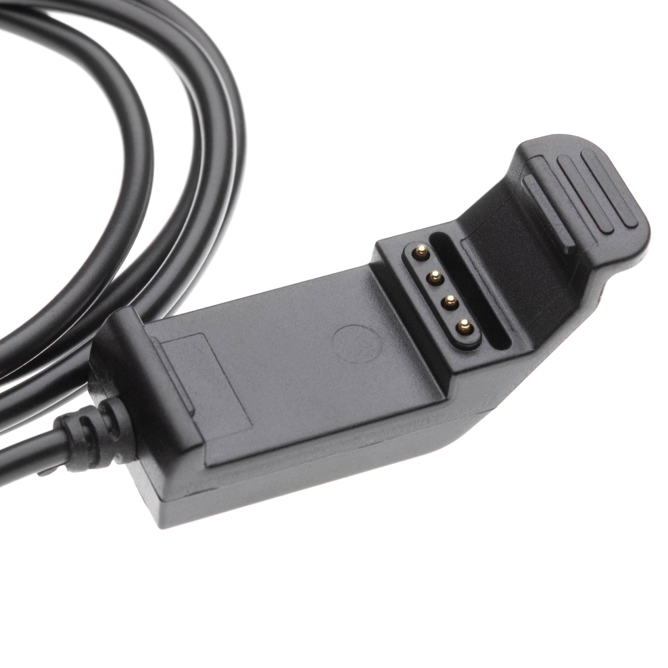 vhbw Ladekabel kompatibel mit Garmin Edge 20, 25 GPS Fahrradcomputer - 100cm, Schwarz