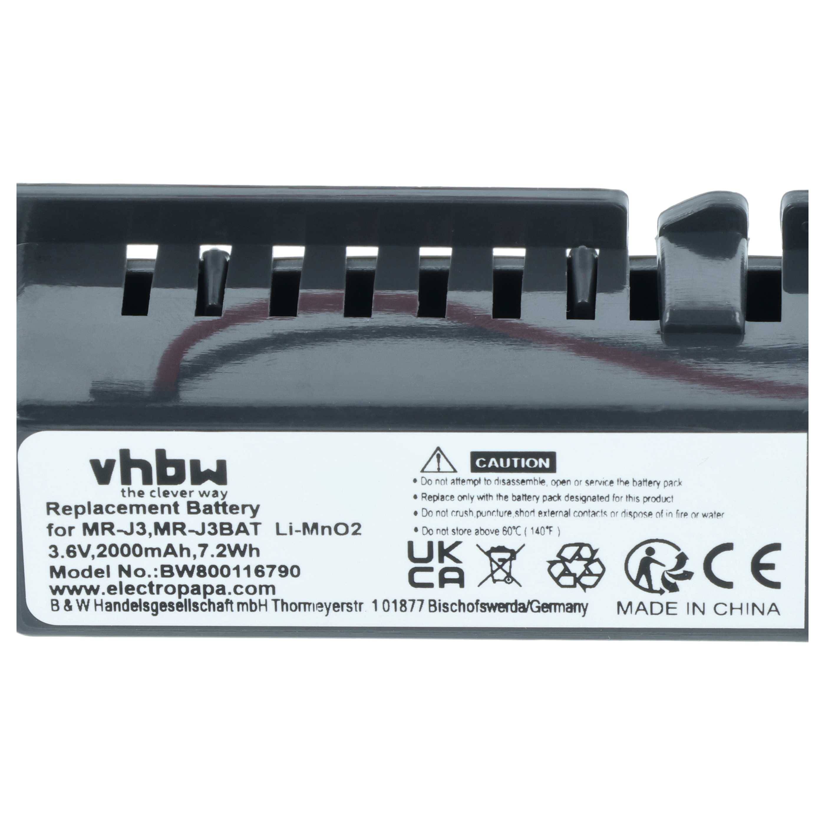 vhbw 5x Batterie kompatibel mit Mitsubishi MelServo MR-J3-B Servoverstärker (2000 mAh, 3,6 V, Li-MnO2)